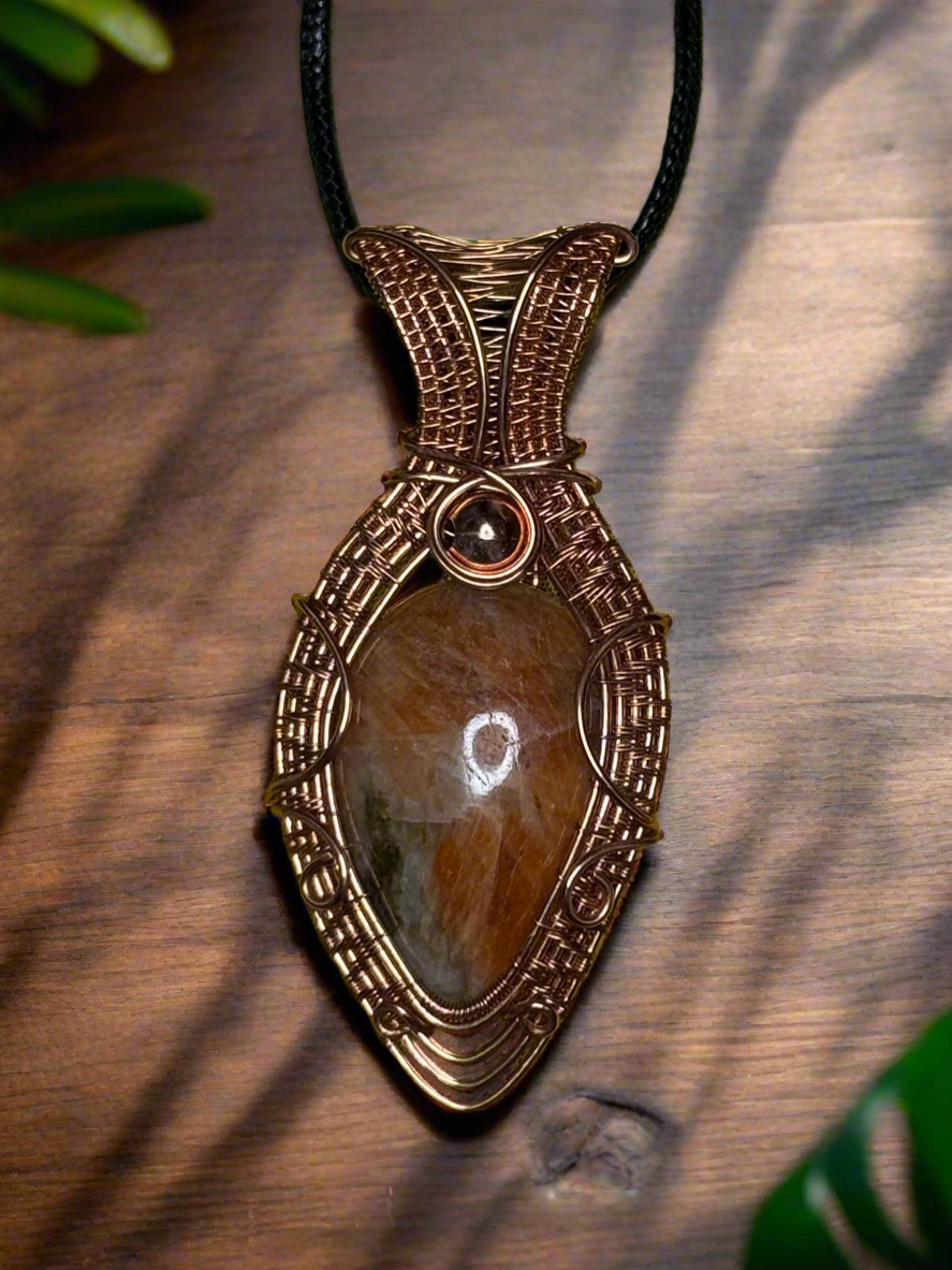 Orange Calcite in Copper