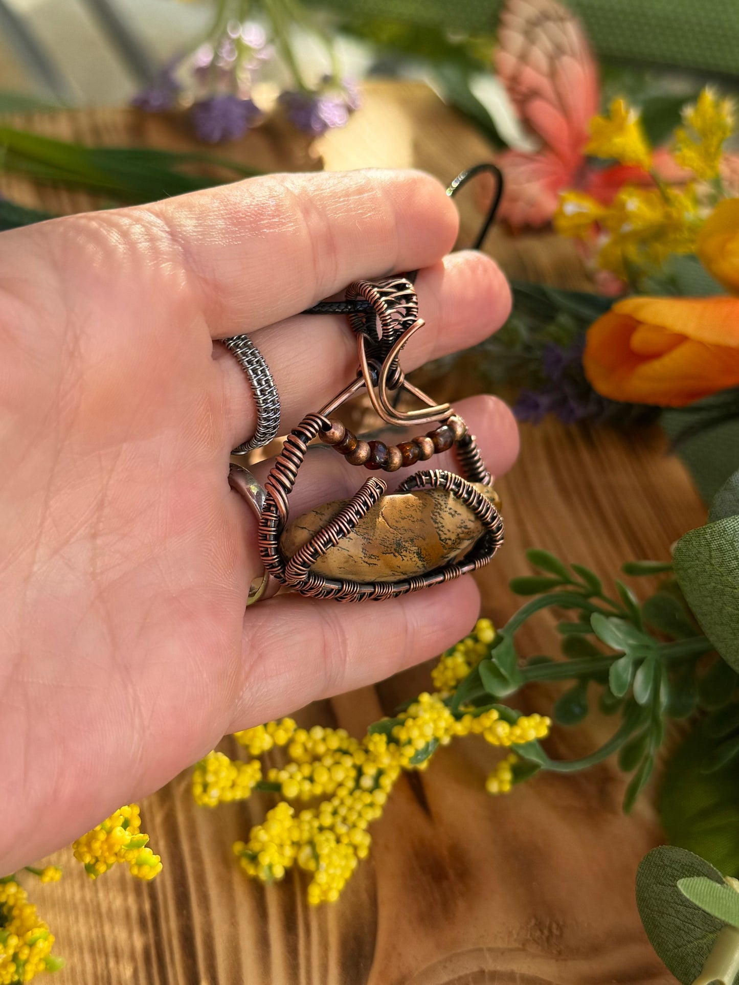 Picture Jasper in Antiqued Copper