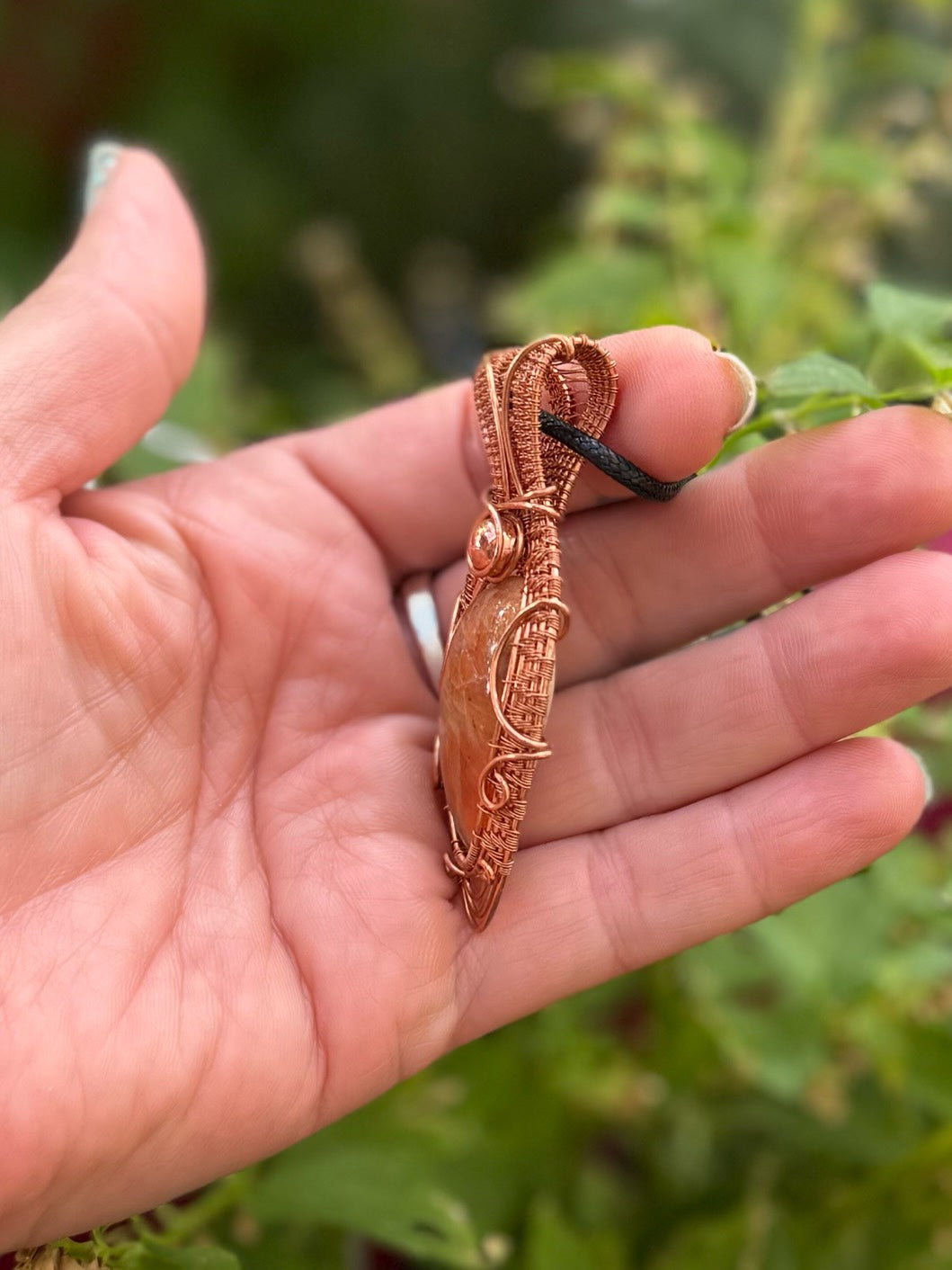 Orange Calcite in Copper