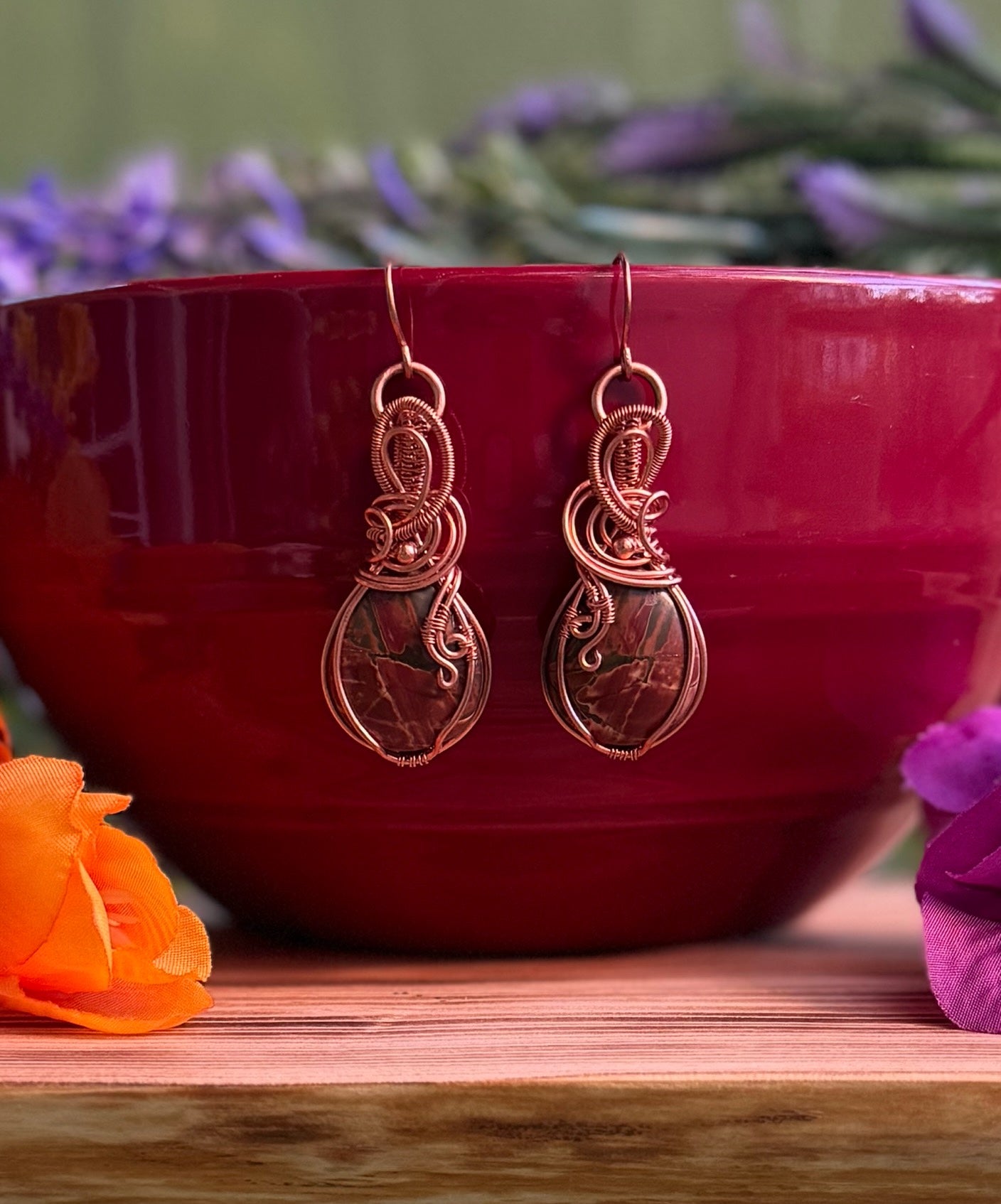 Red Creek Jasper Set in Copper