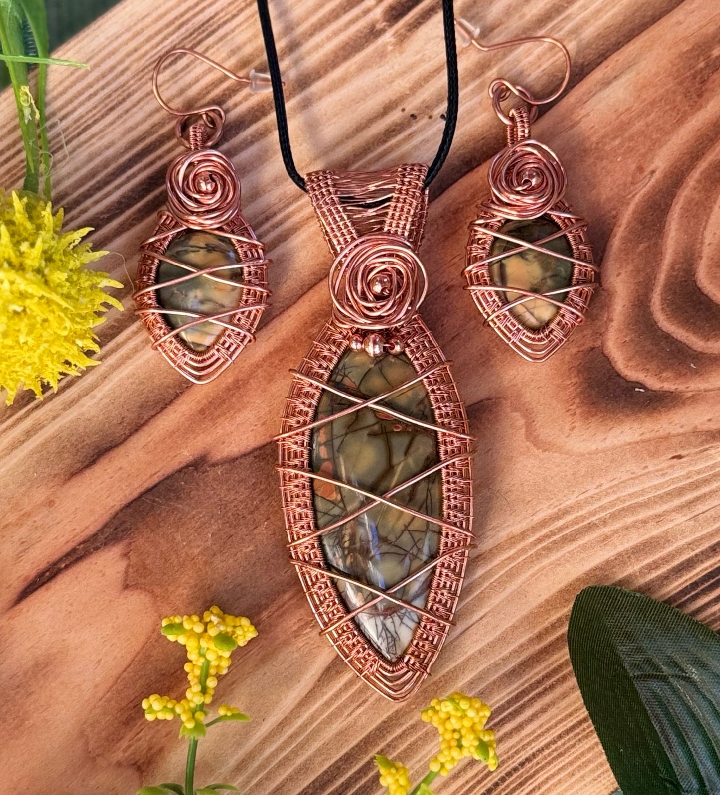 Red Creek Jasper Set in Copper