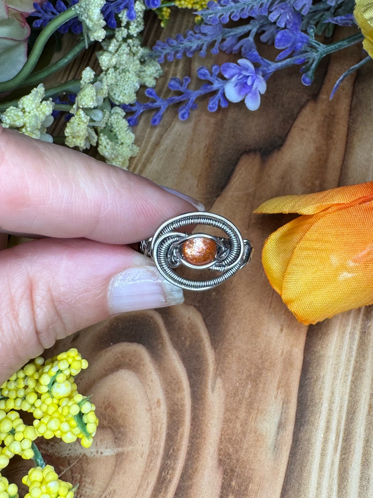 Madras Sunstone in Stainless Steel Size 7