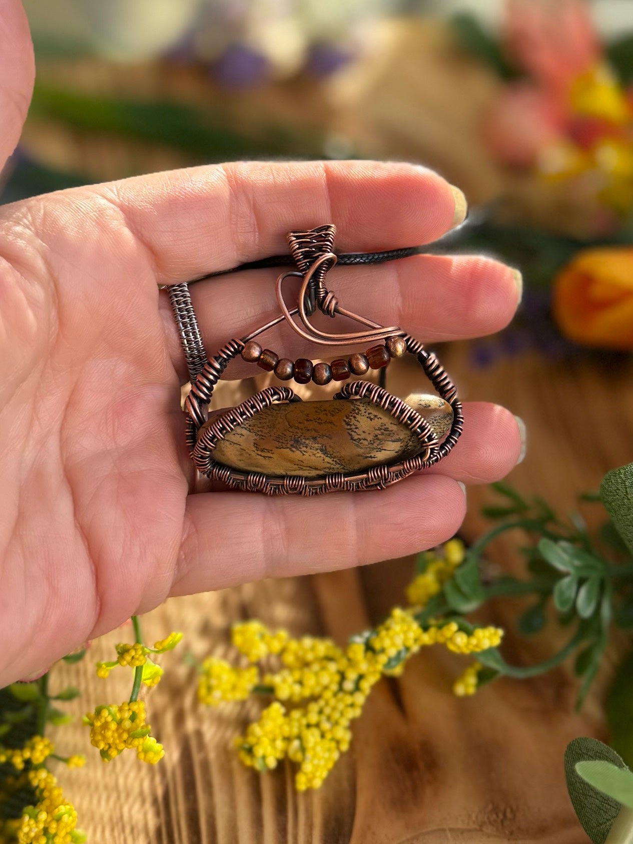 Picture Jasper in Antiqued Copper