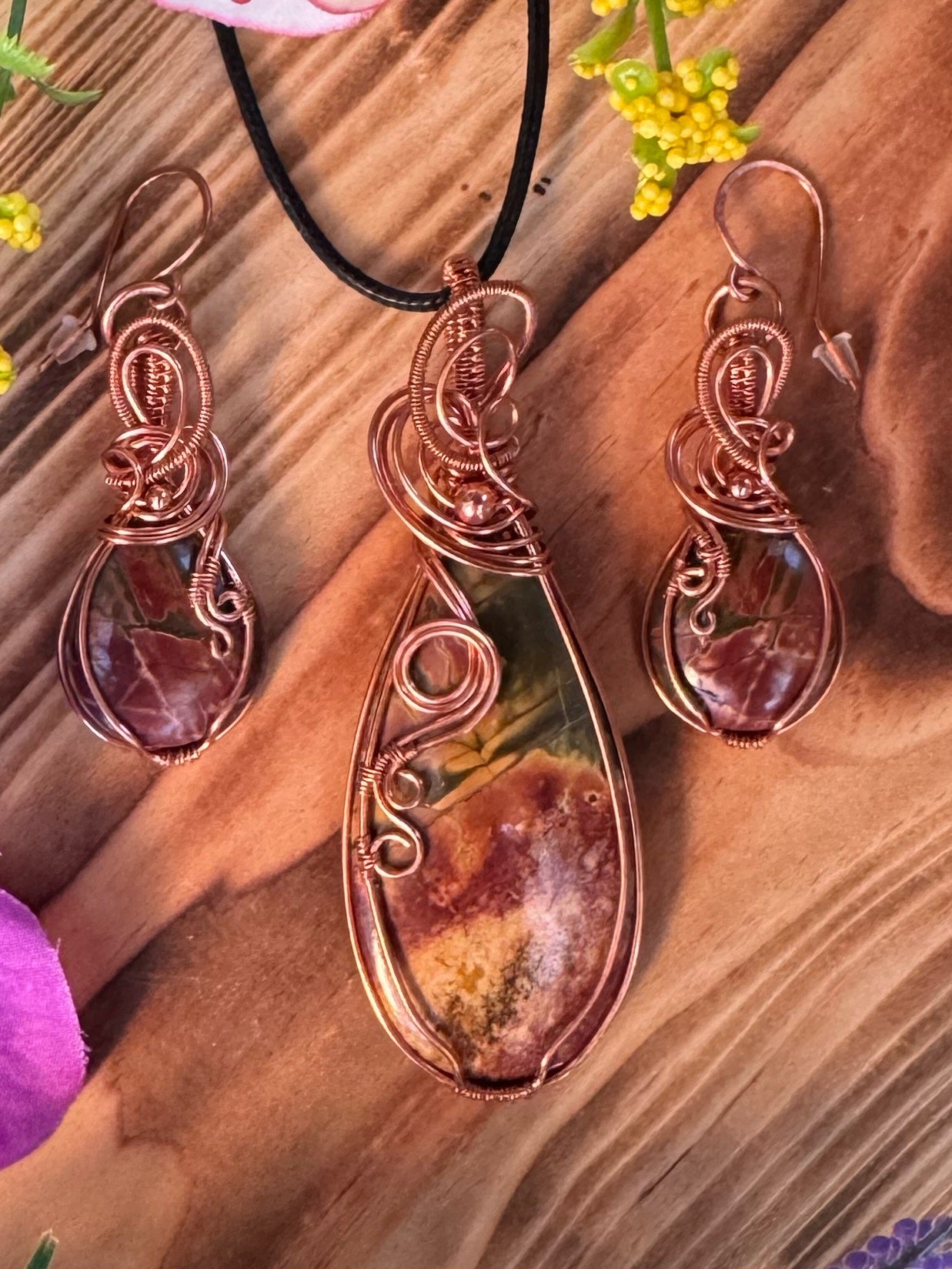 Red Creek Jasper Set in Copper