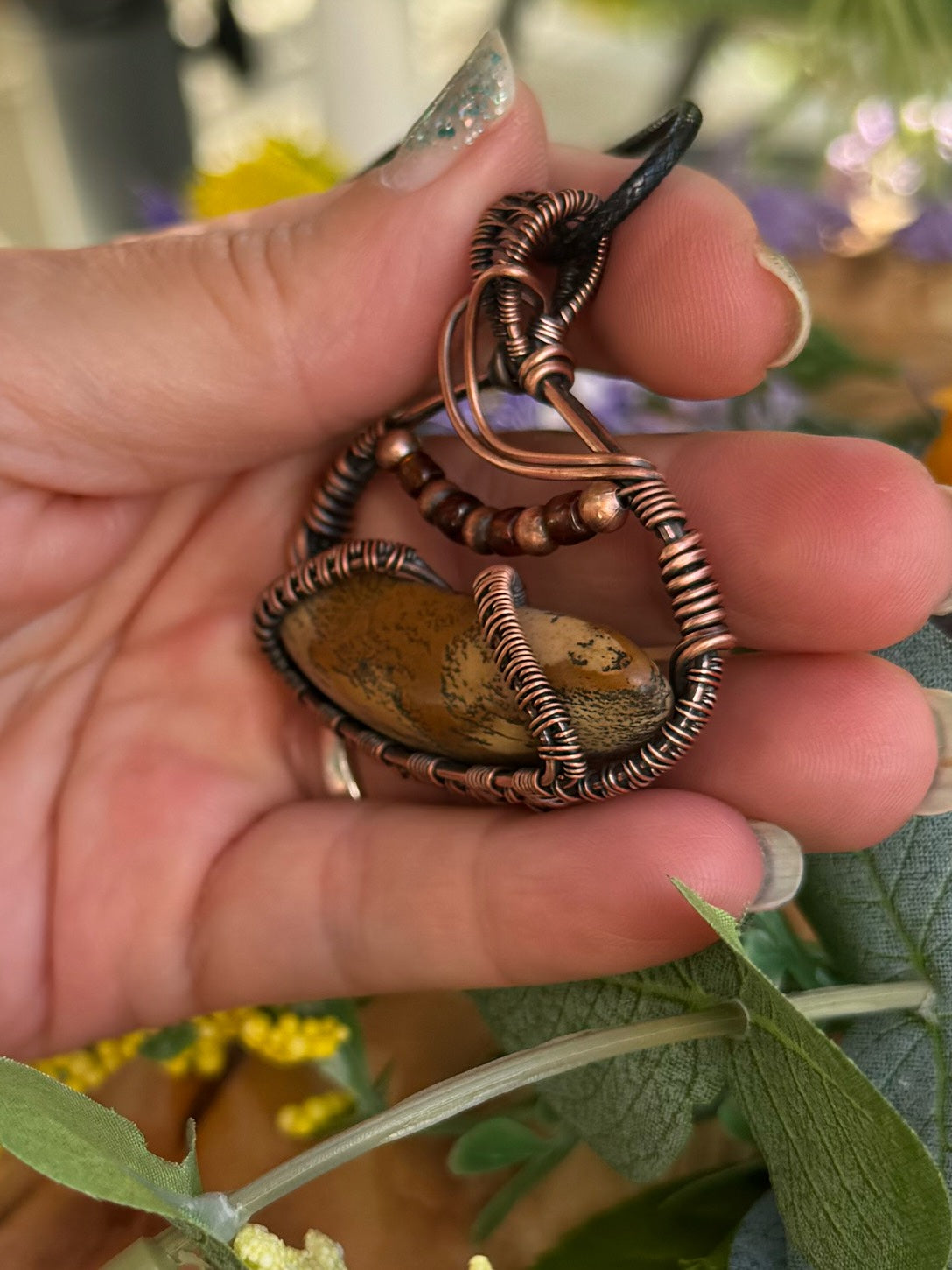 Picture Jasper in Antiqued Copper