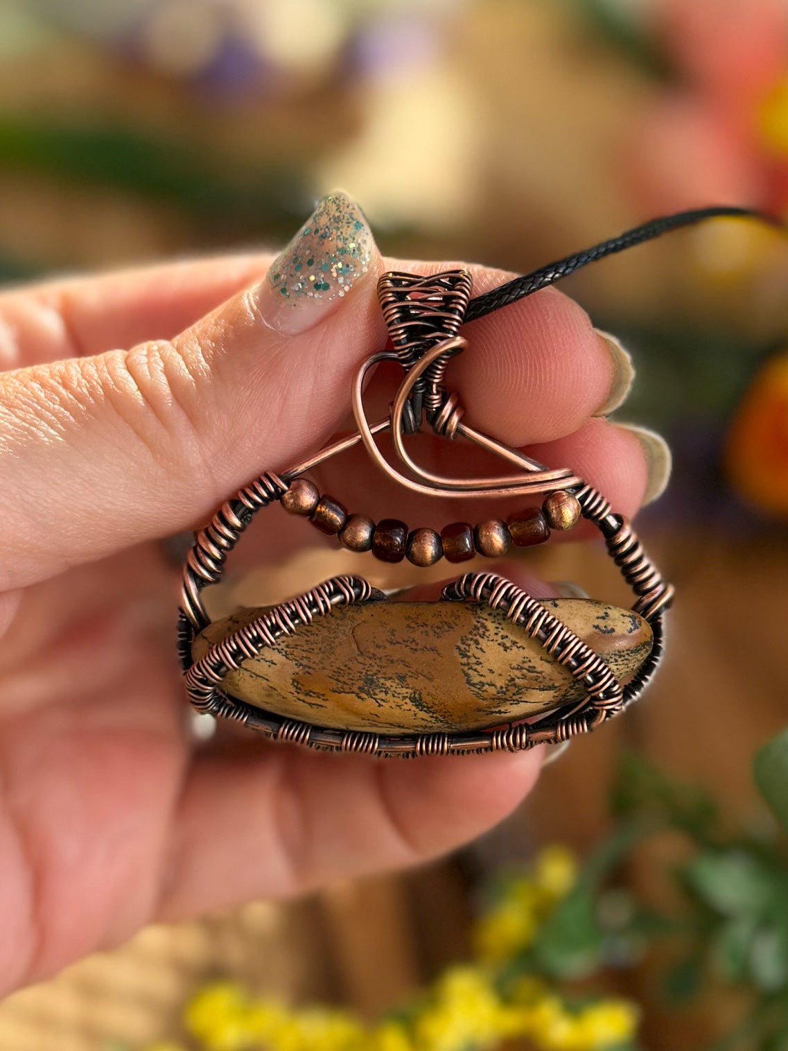 Picture Jasper in Antiqued Copper