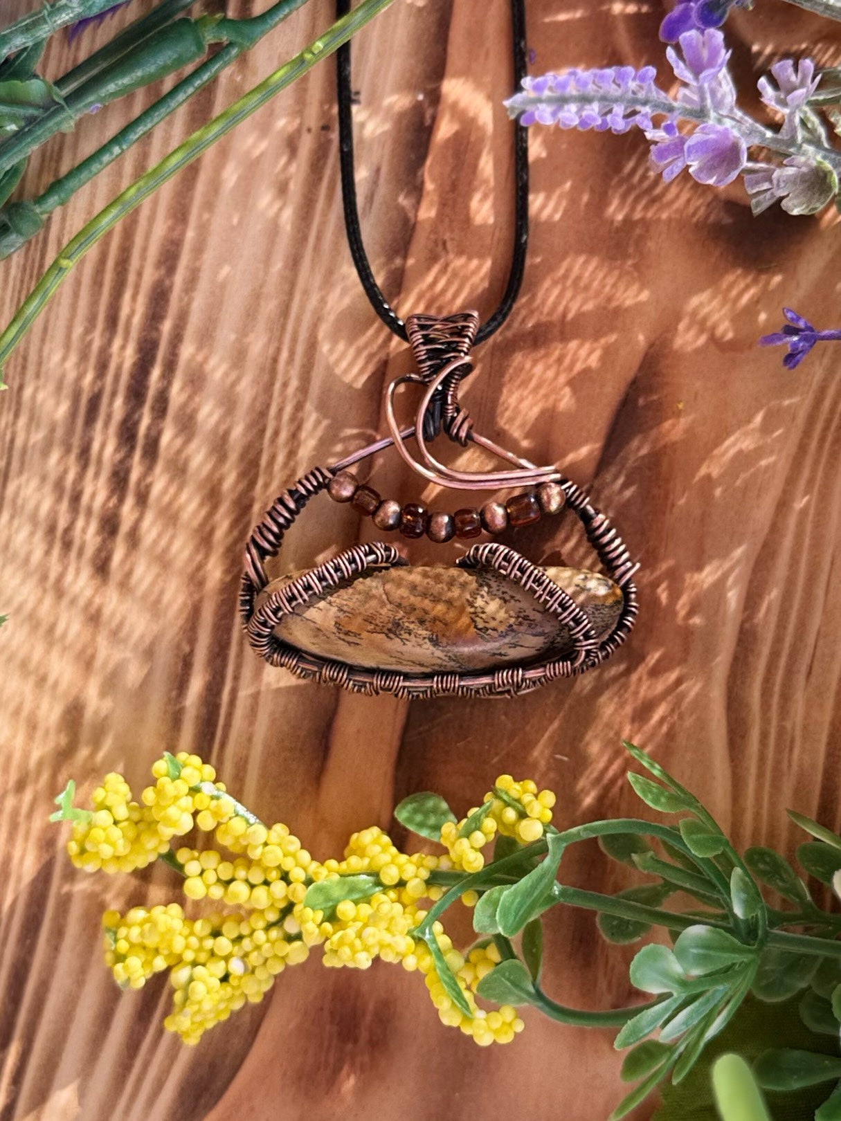 Picture Jasper in Antiqued Copper