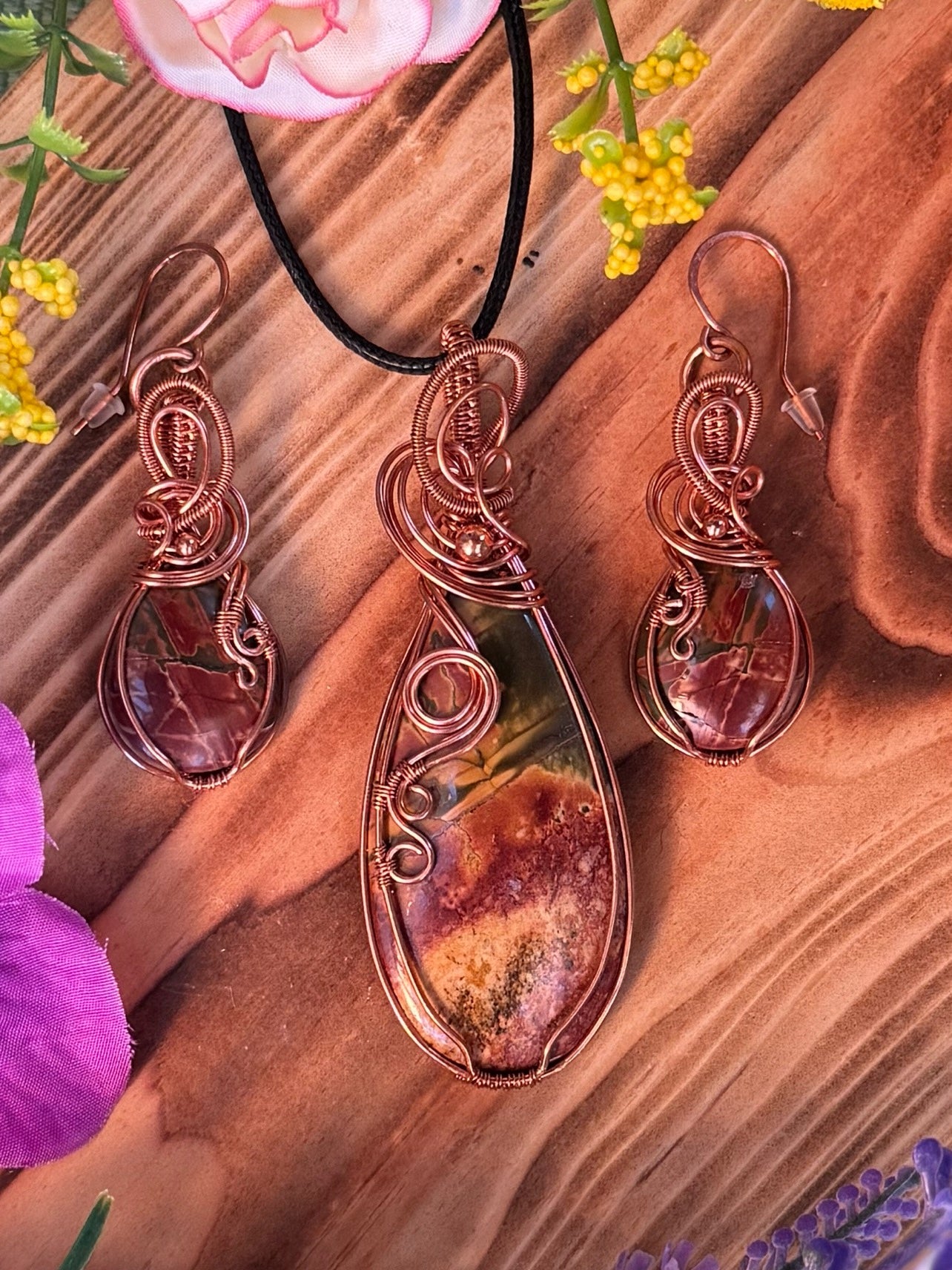 Red Creek Jasper Set in Copper
