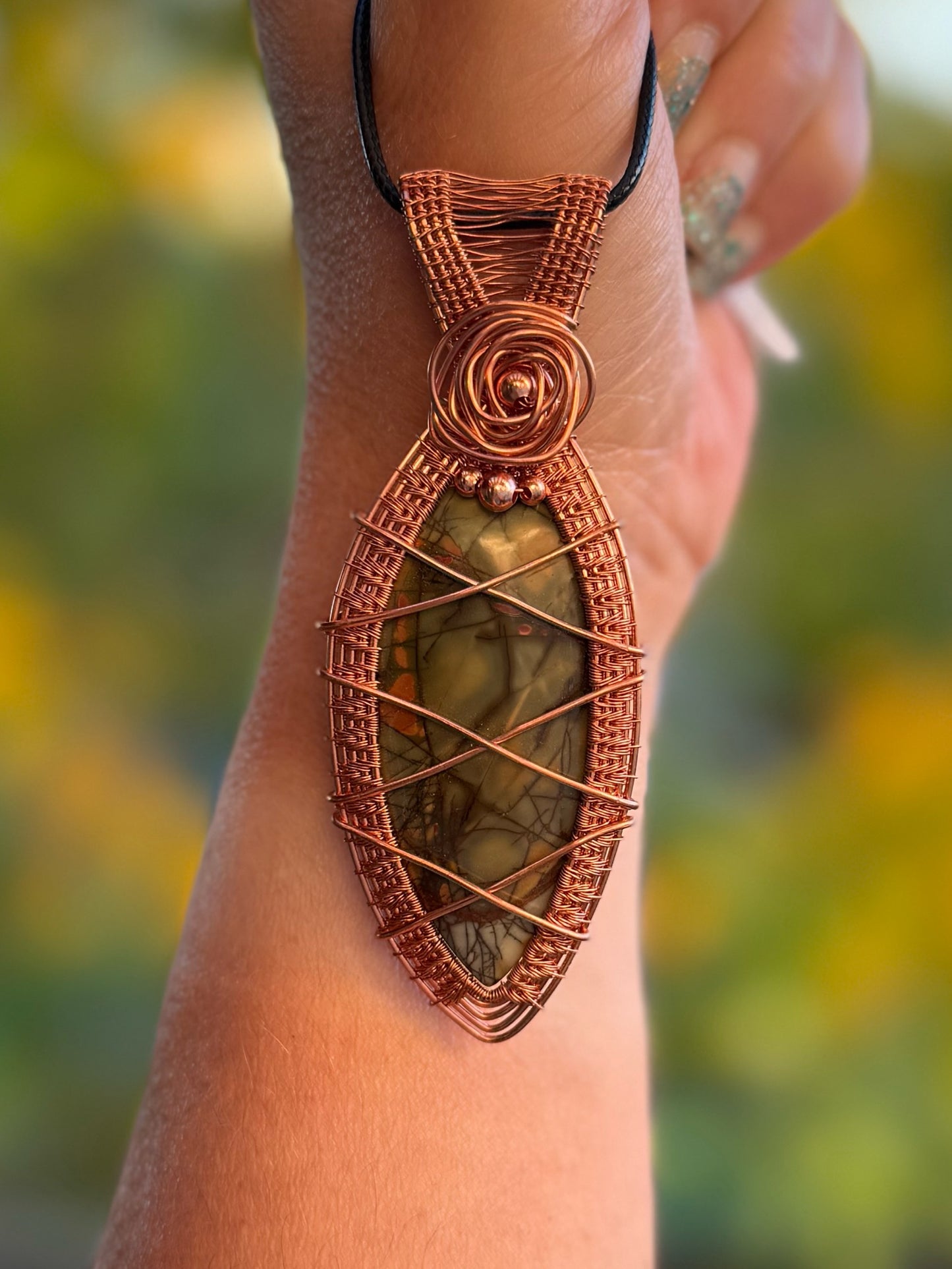 Red Creek Jasper Set in Copper