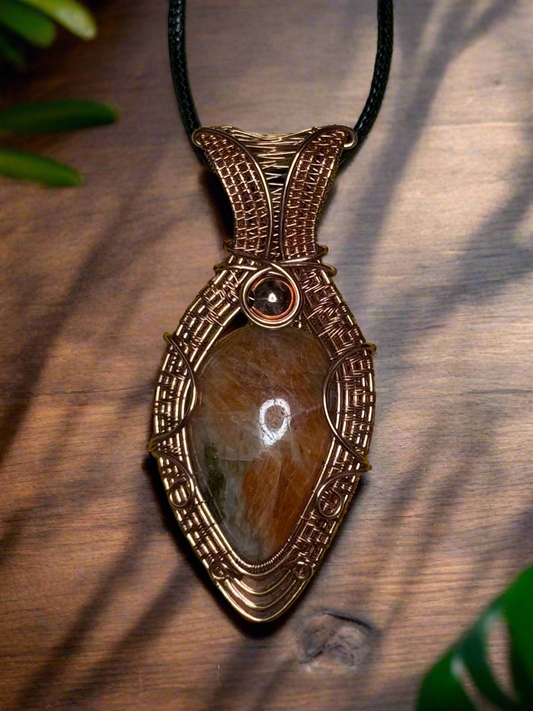 Orange Calcite in Copper