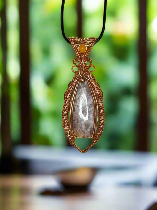 Chalcedony & Gold Agate in Copper