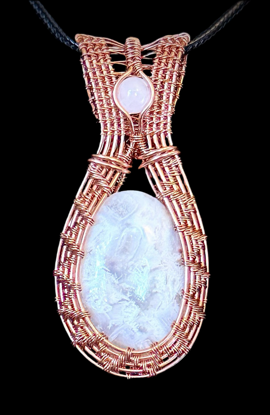 Chalcedony & Rose Quartz in Copper
