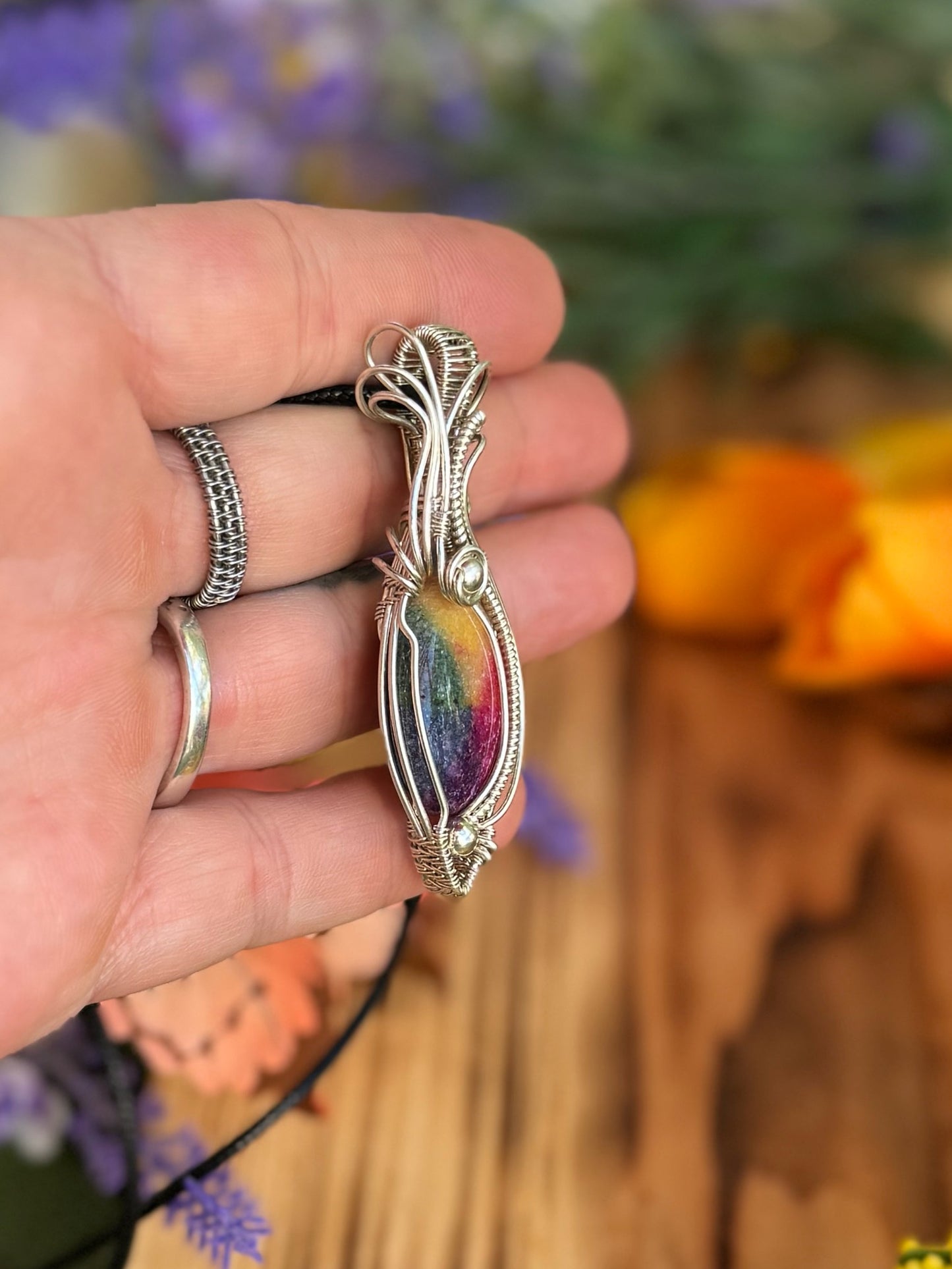 Dyed Solar Quartz in Sterling Silver