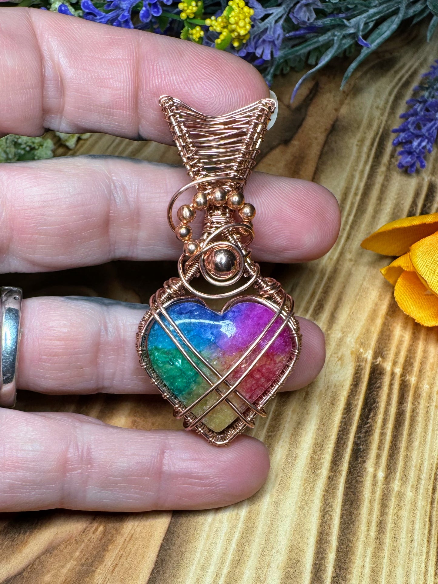 Dyed Solar Quartz in Copper