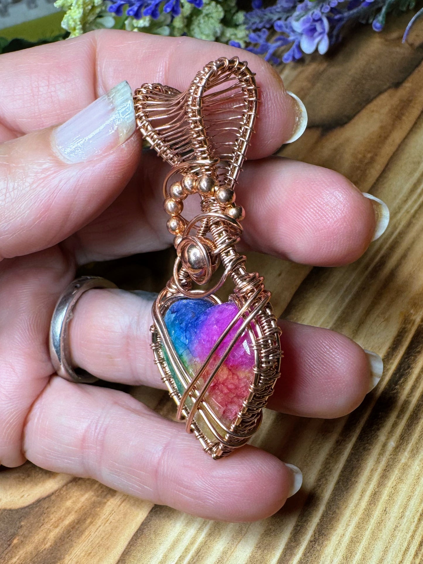 Dyed Solar Quartz in Copper