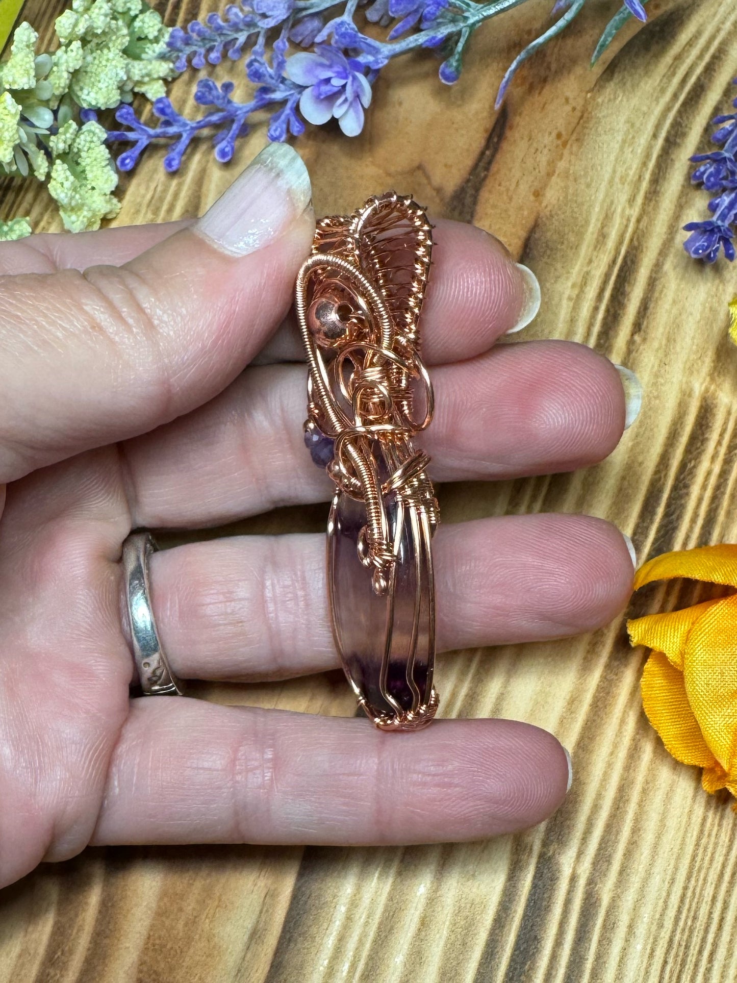 Fluorite & Amethyst in Copper