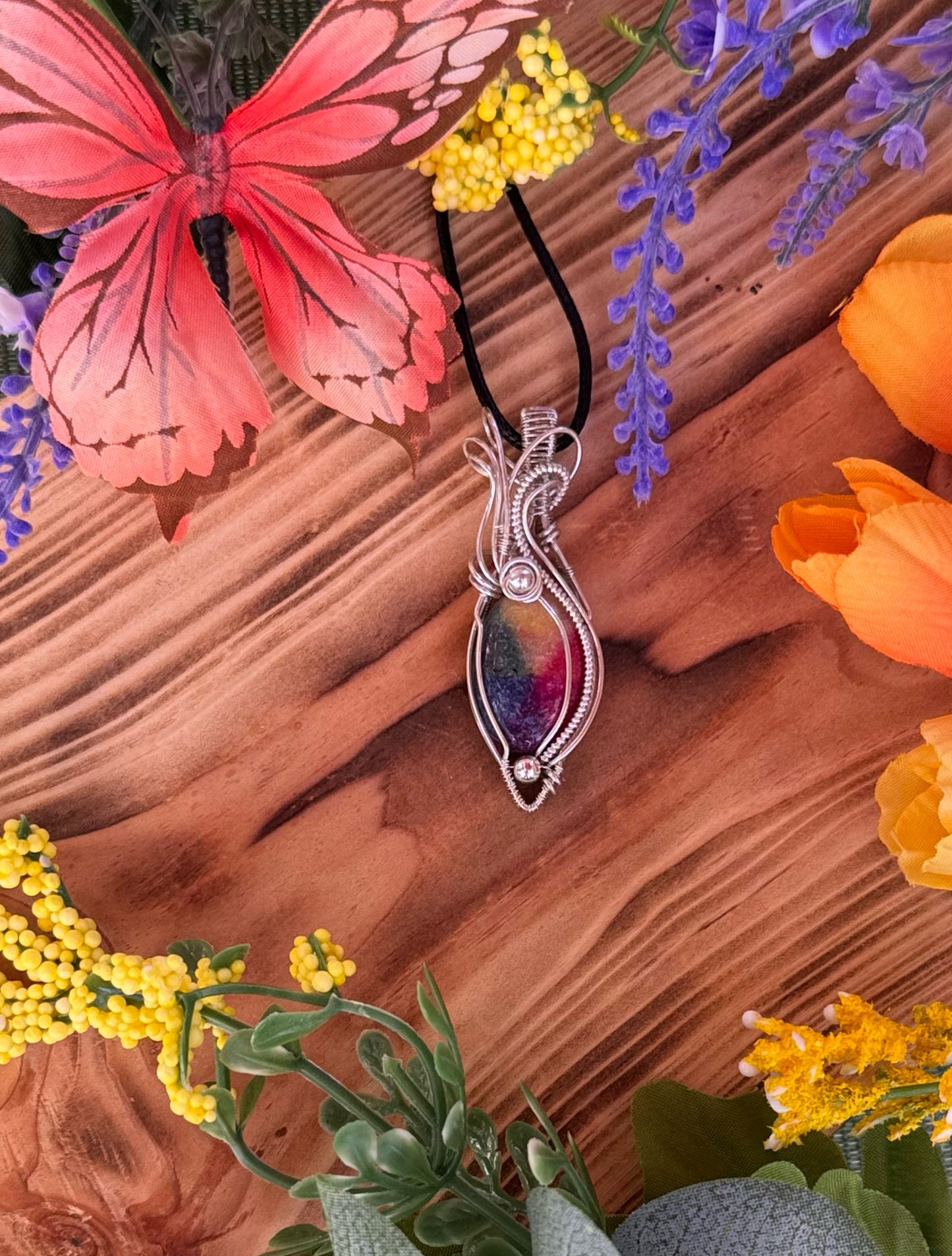 Dyed Solar Quartz in Sterling Silver