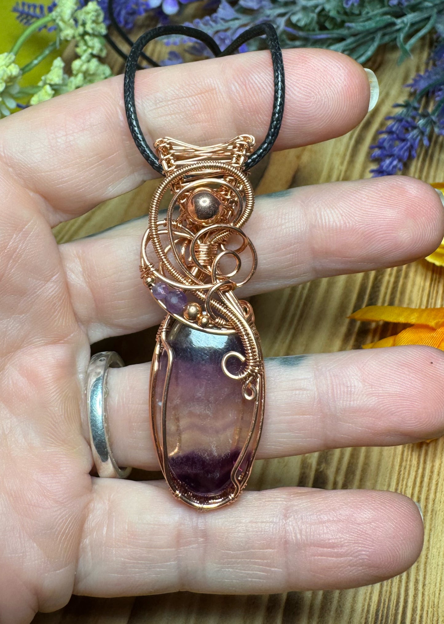 Fluorite & Amethyst in Copper