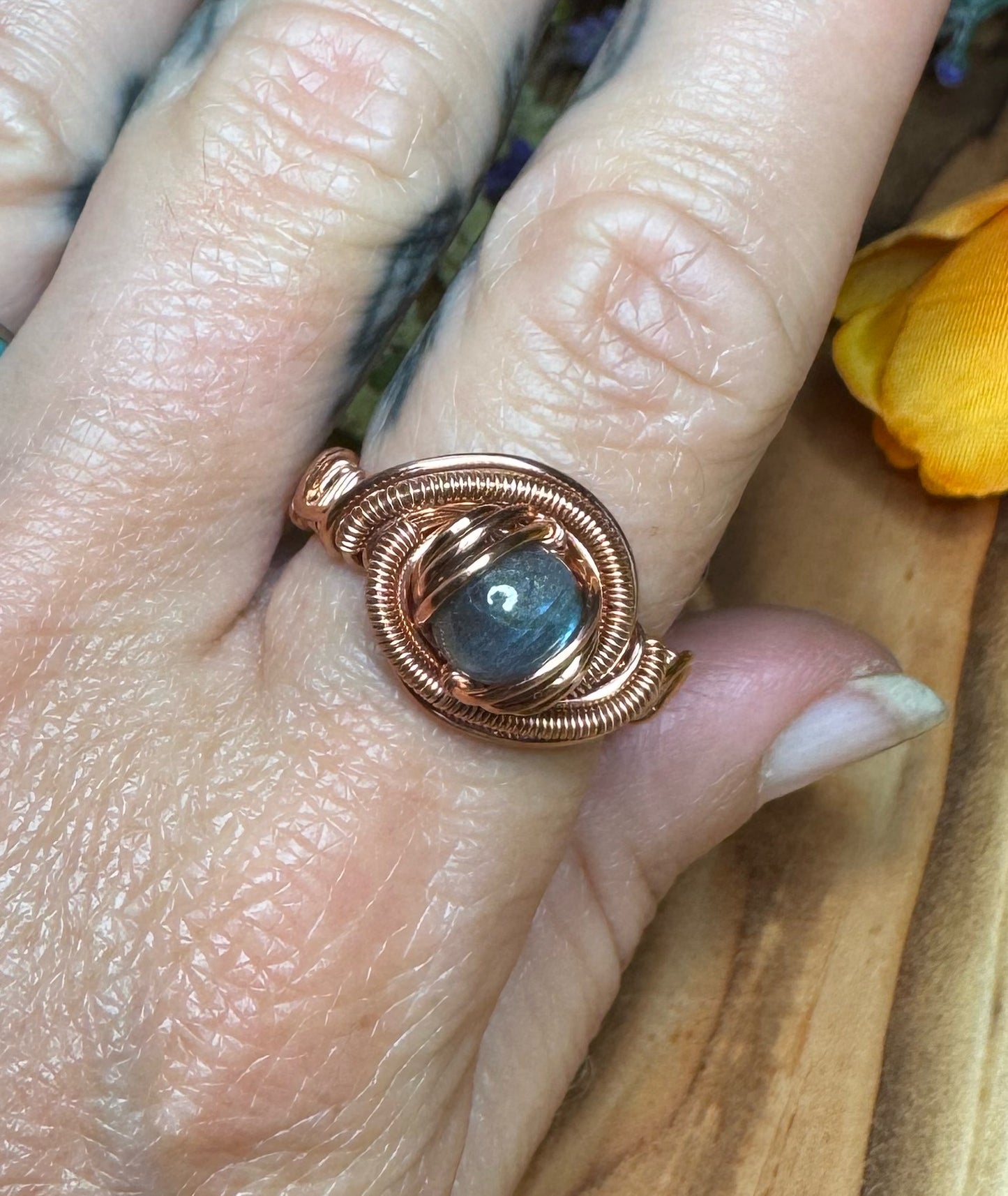 Labradorite in Copper    Size 7