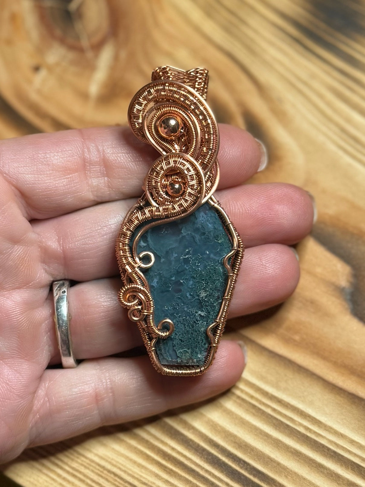 Moss Agate in Copper