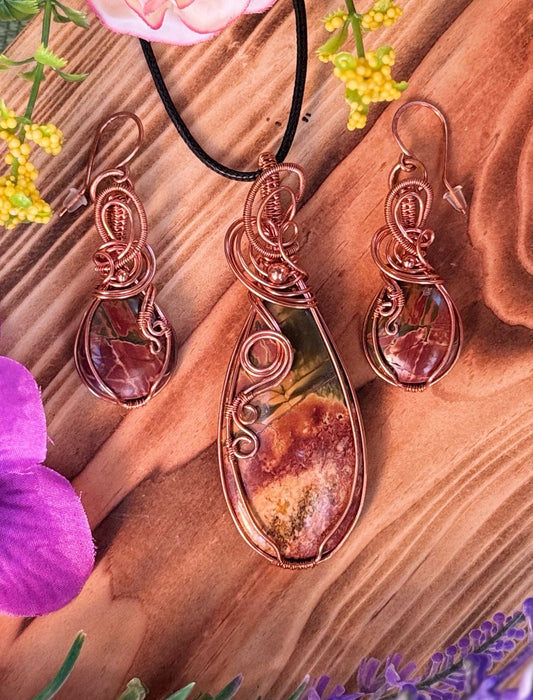 Red Creek Jasper Set in Copper