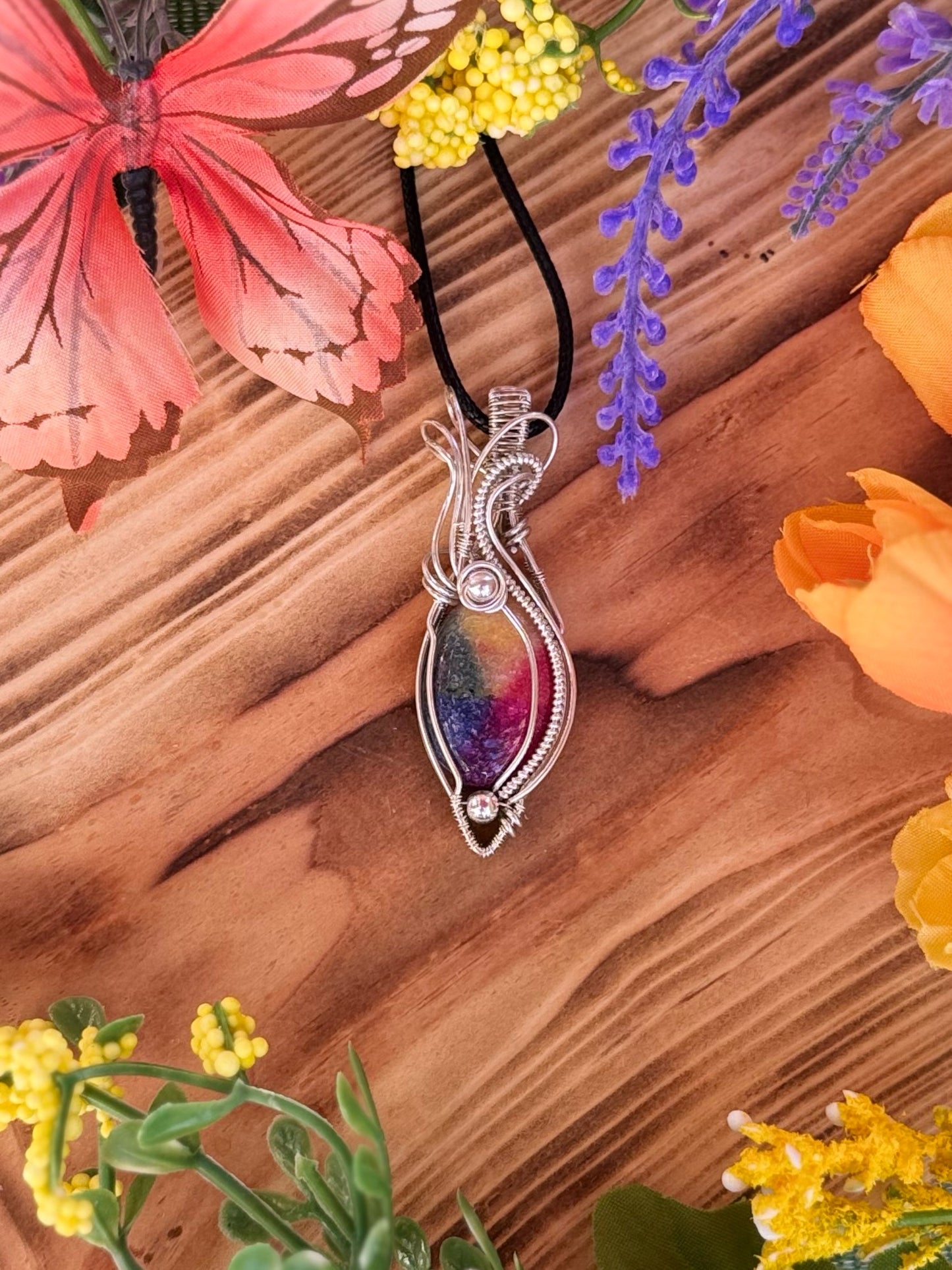 Dyed Solar Quartz in Sterling Silver