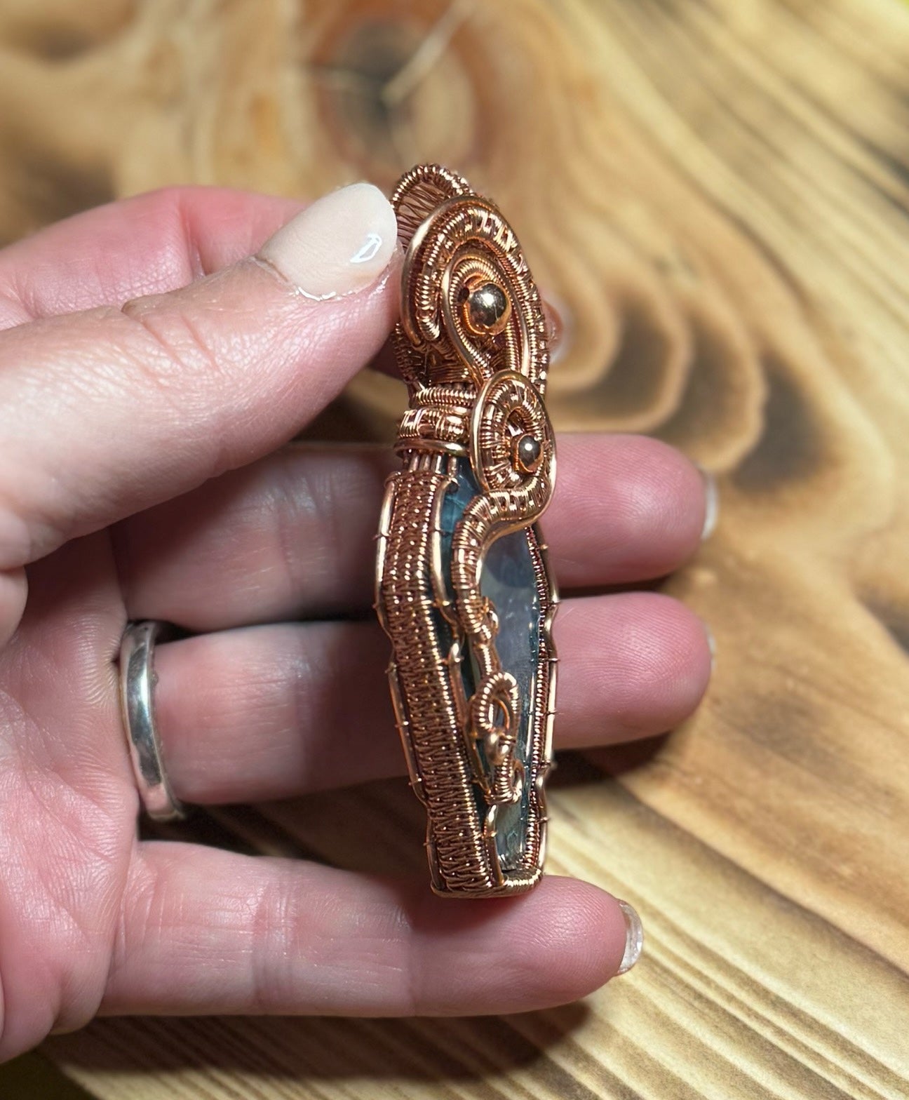 Moss Agate in Copper