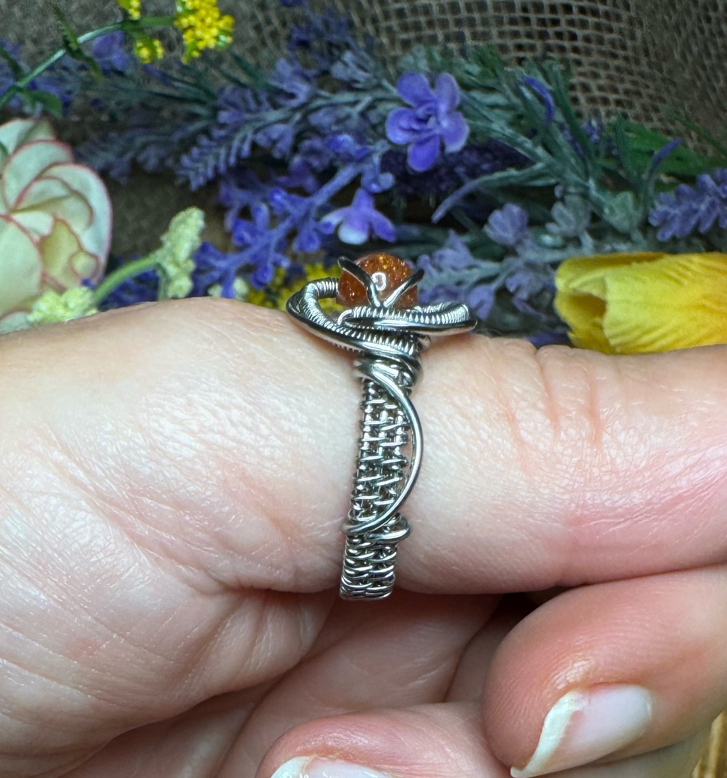 Madras Sunstone in Stainless Steel   Size 7