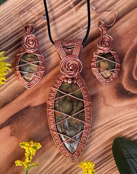 Red Creek Jasper Set in Copper