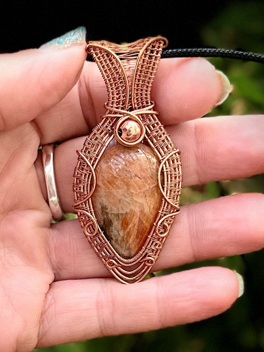 Orange Calcite in Copper