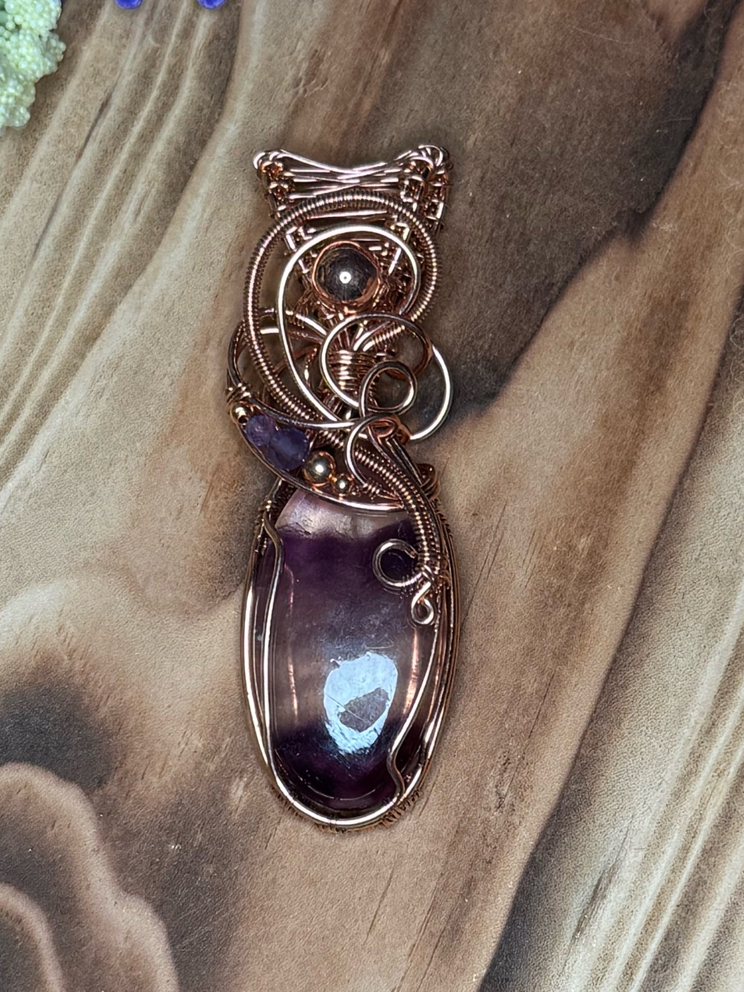 Fluorite & Amethyst in Copper