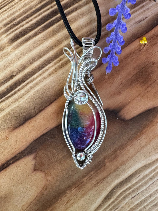 Dyed Solar Quartz in Sterling Silver