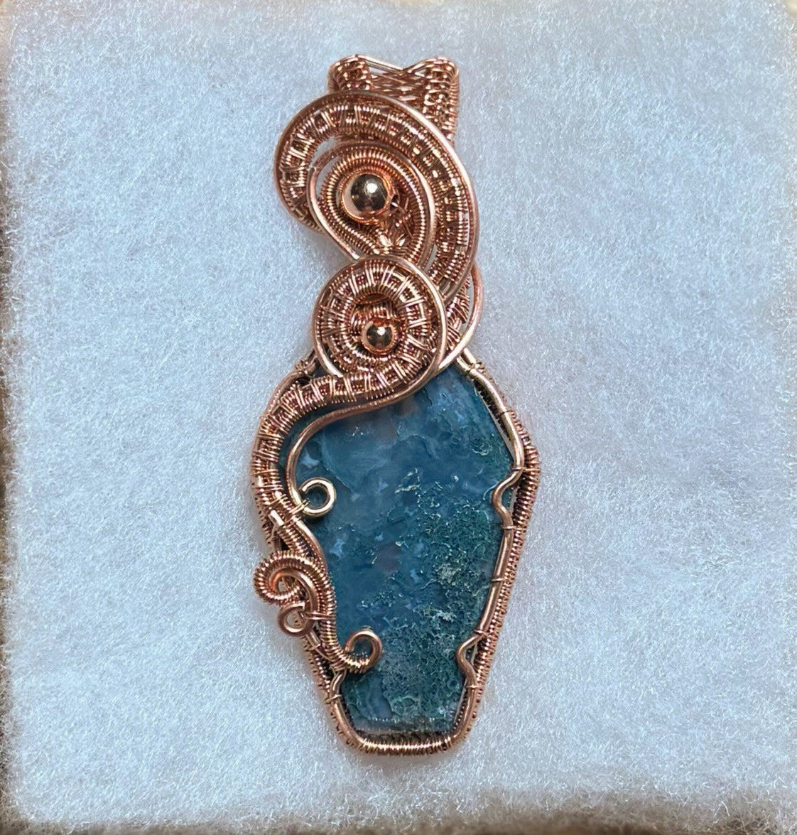 Moss Agate in Copper