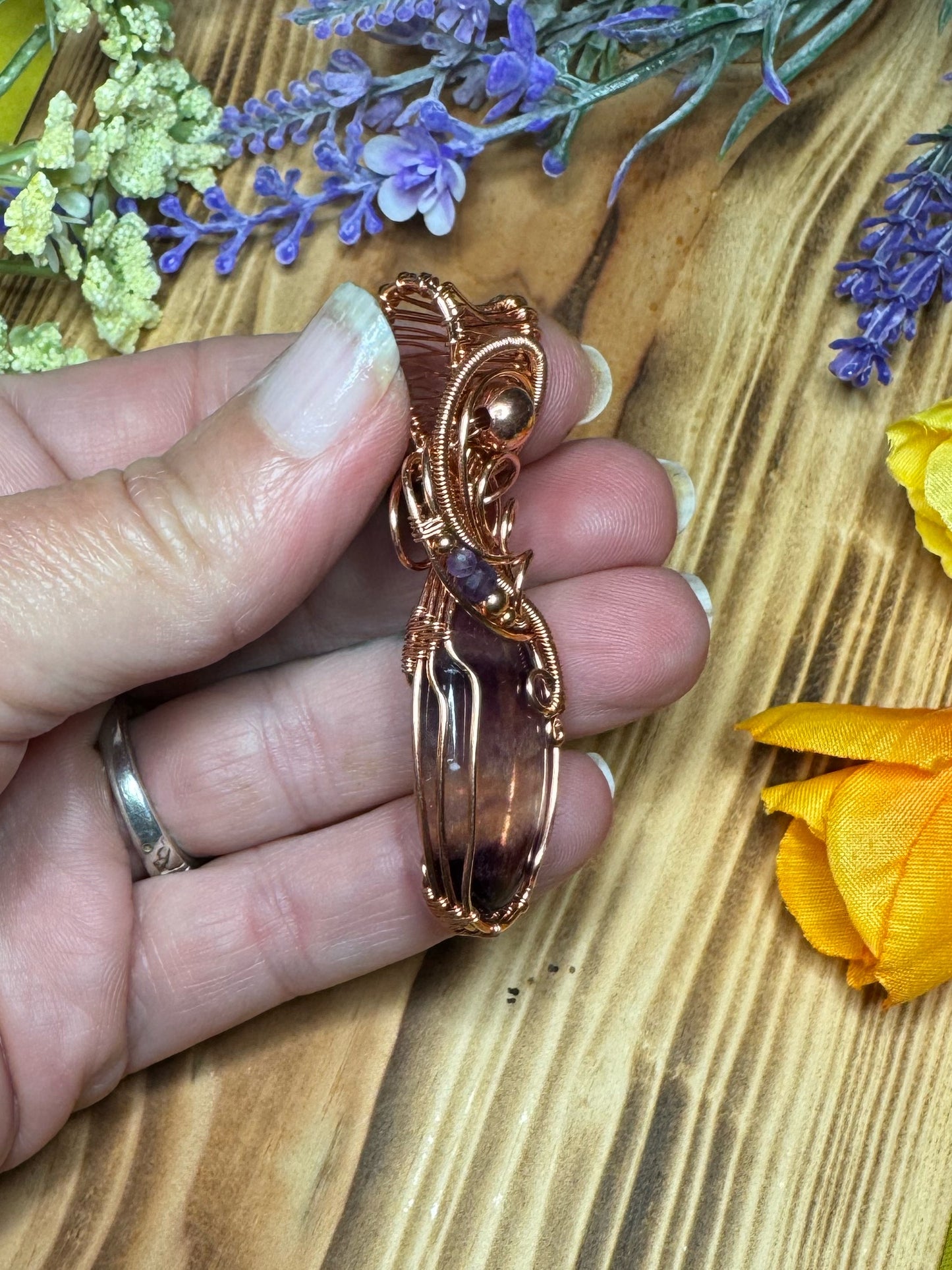 Fluorite & Amethyst in Copper