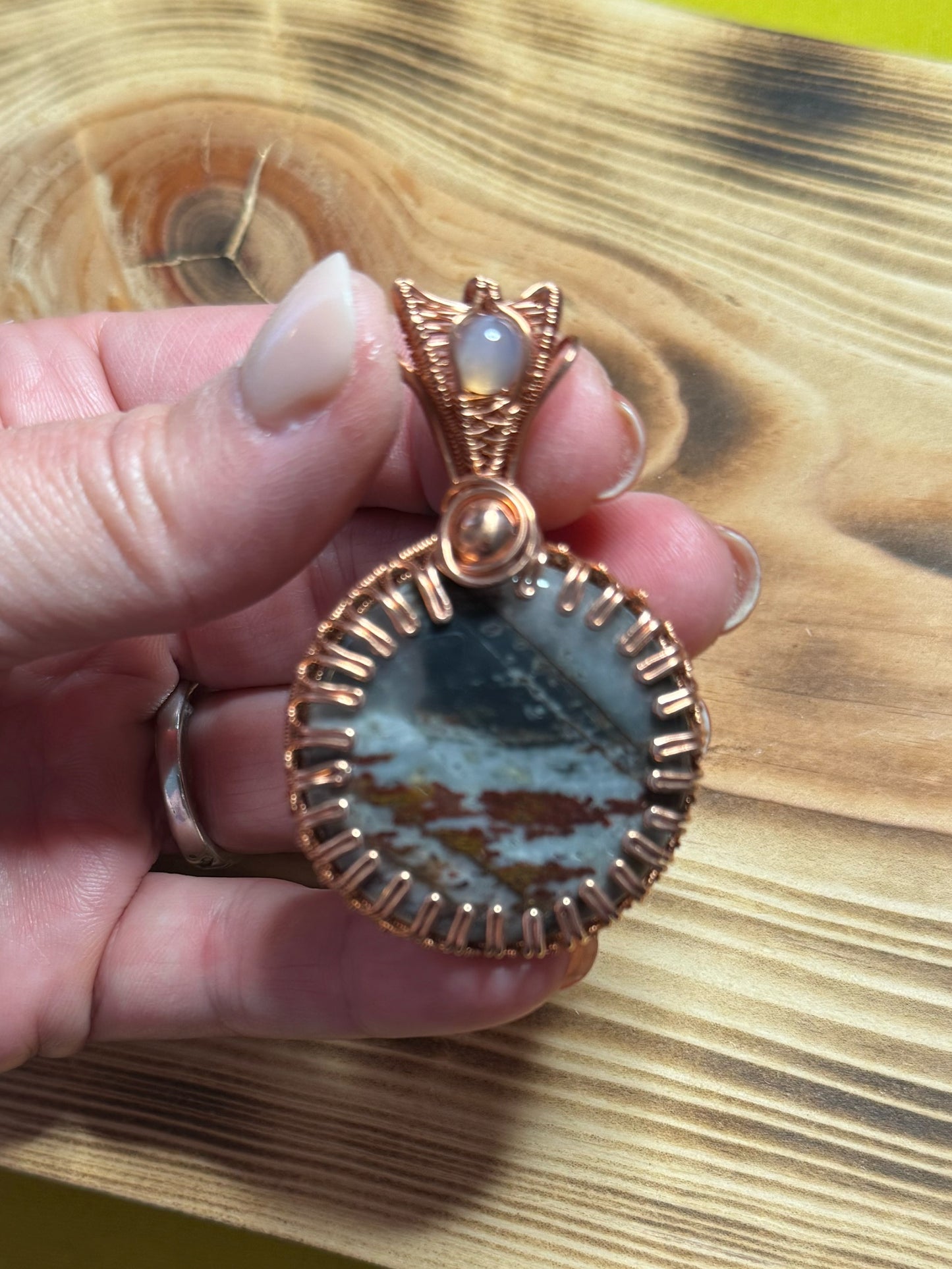 Coconut Jasper & Smoky Quartz in Copper