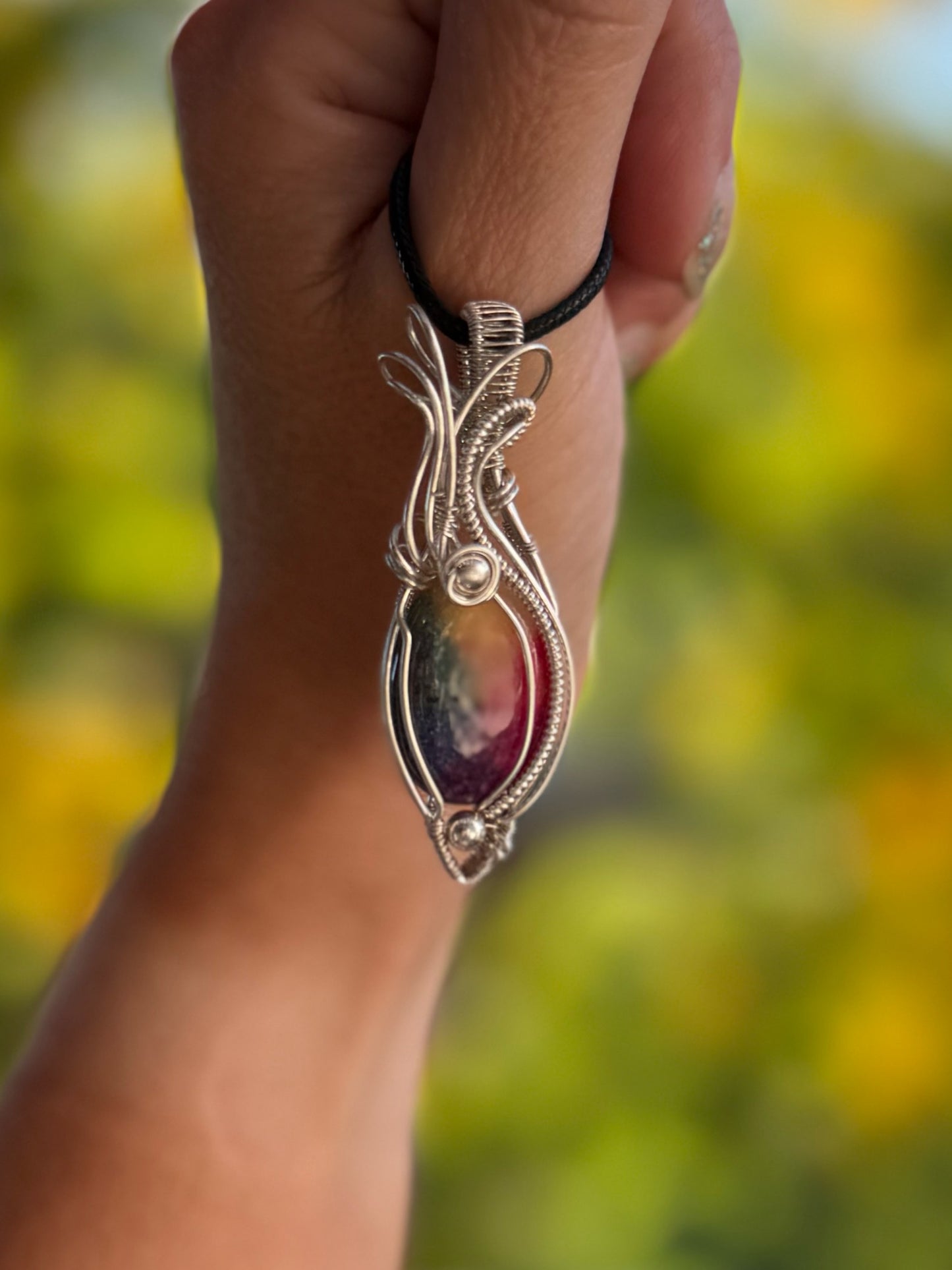 Dyed Solar Quartz in Sterling Silver