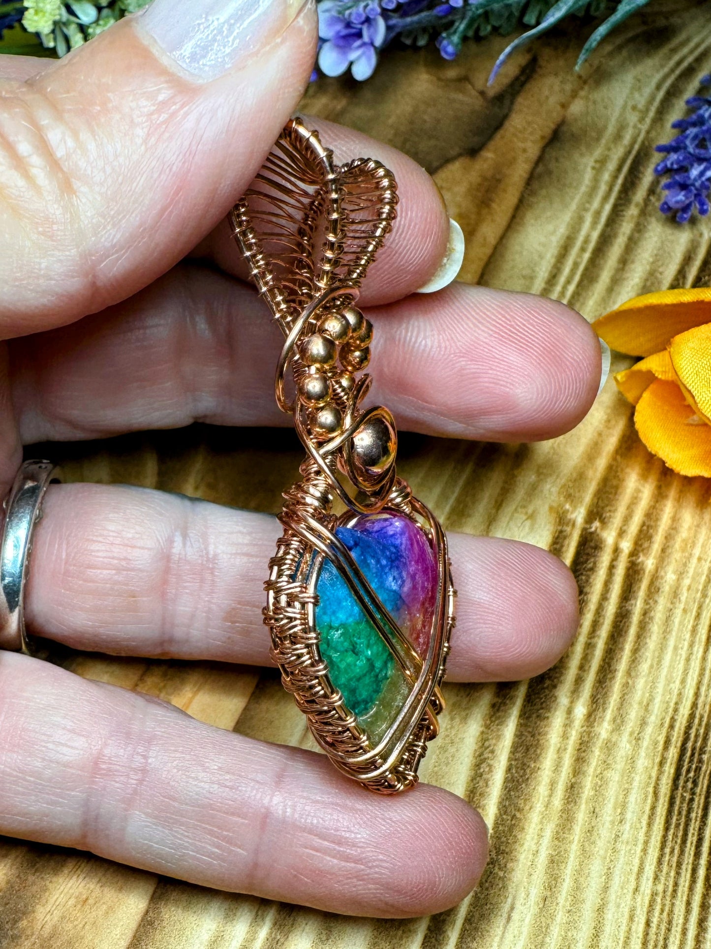 Dyed Solar Quartz in Copper