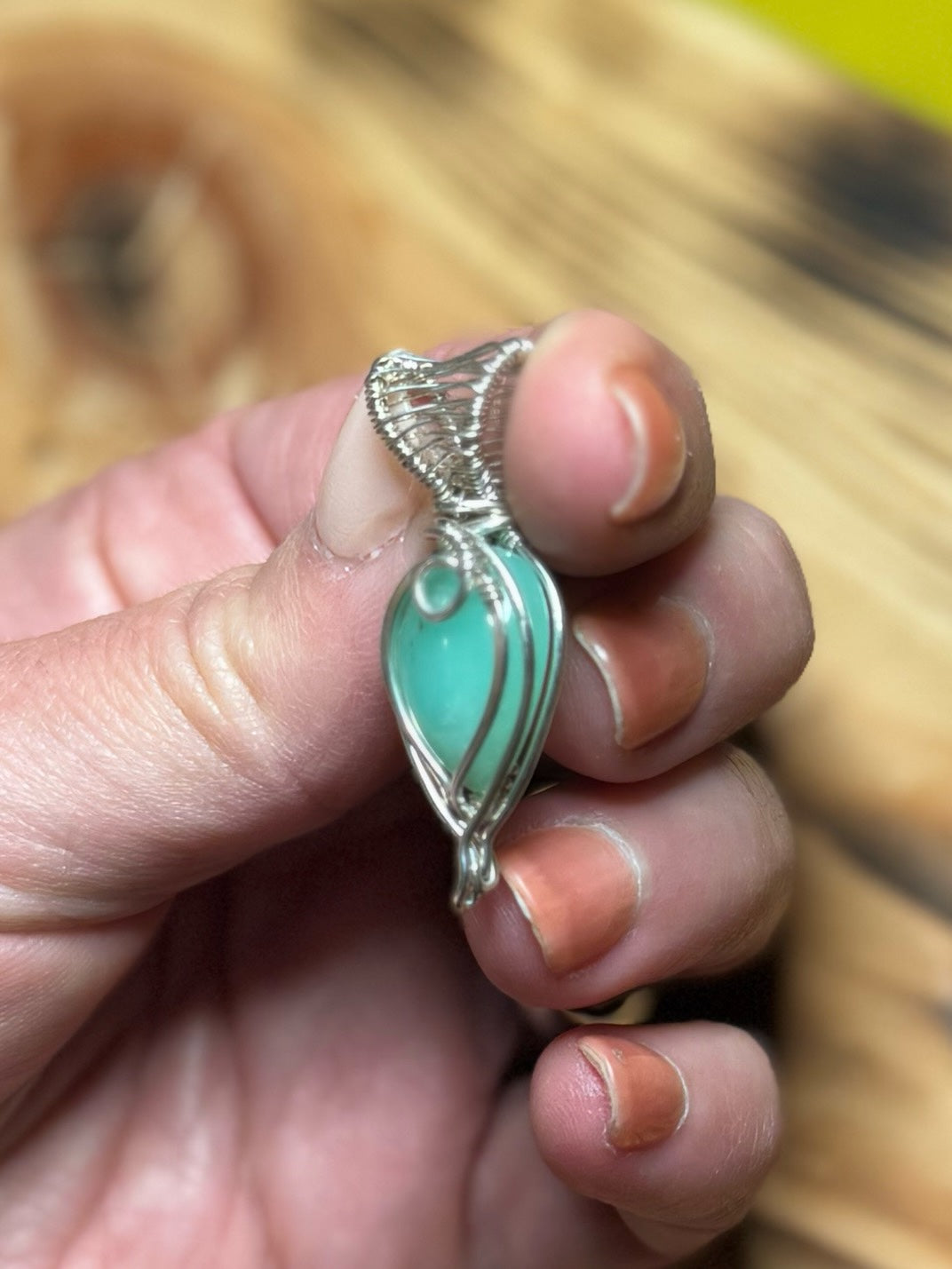 Chrysoprase in Sterling Silver Mini Pendant