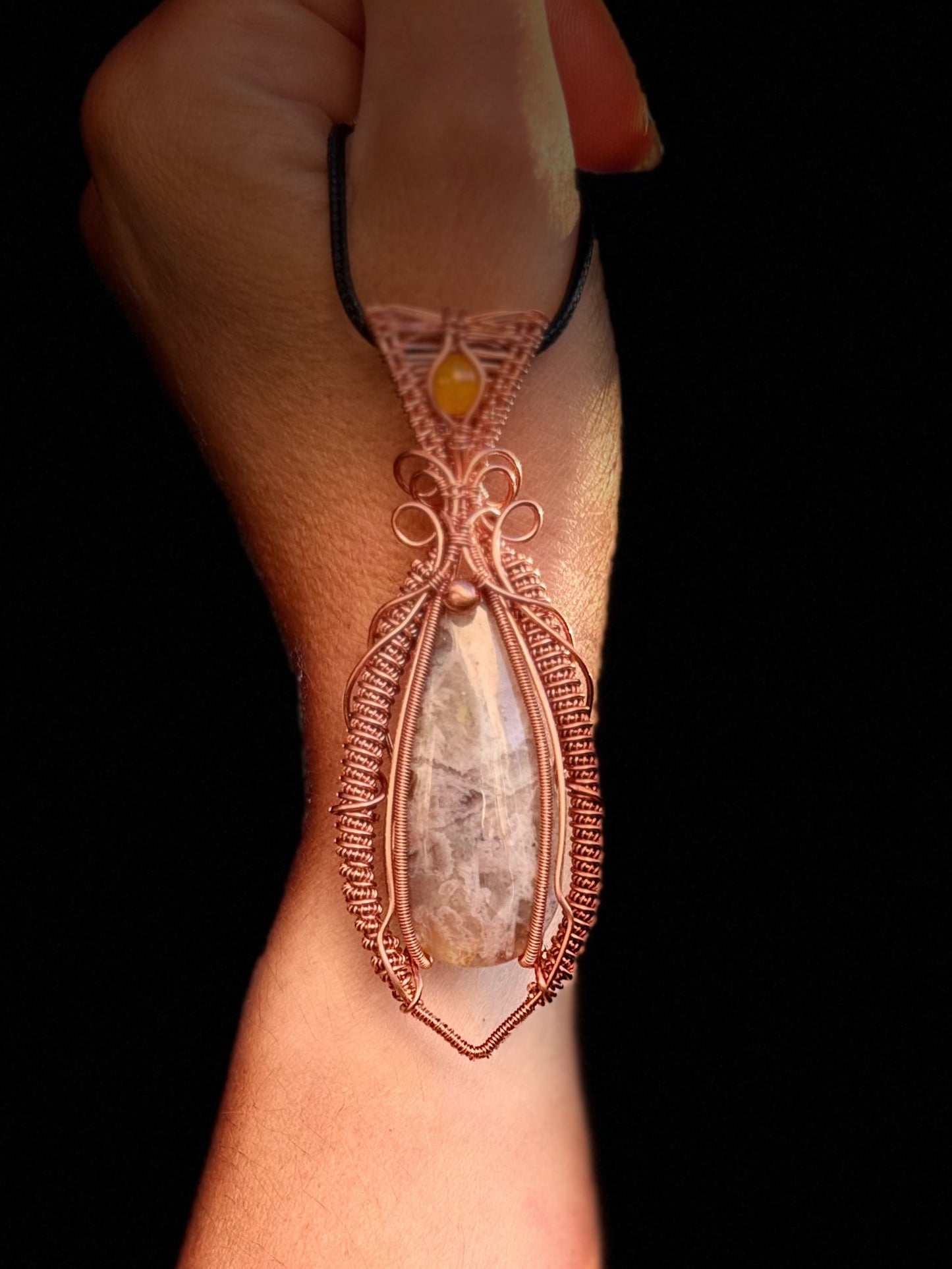 Chalcedony & Gold Agate in Copper