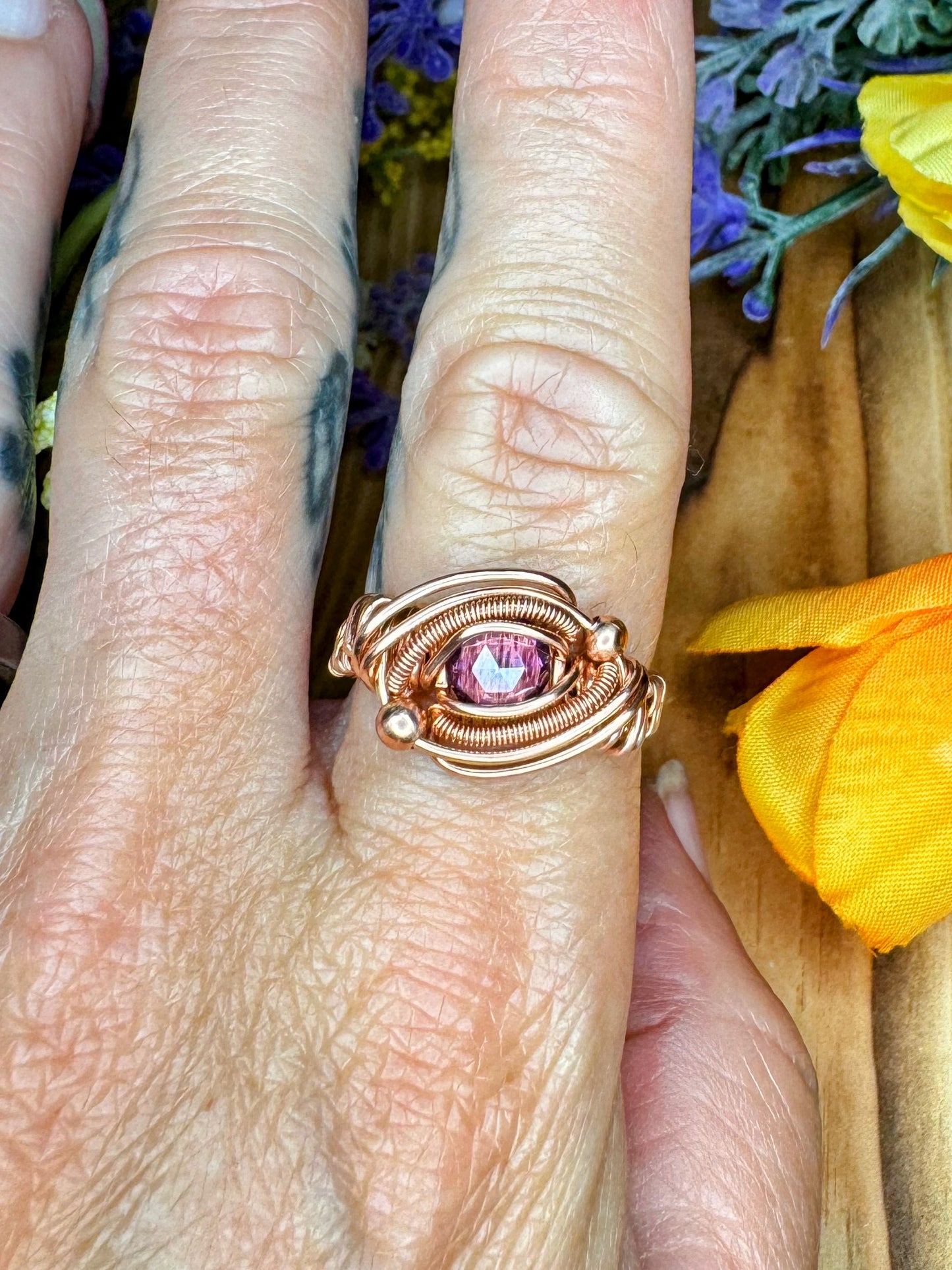 Cubic Zirconia in Copper Size 7