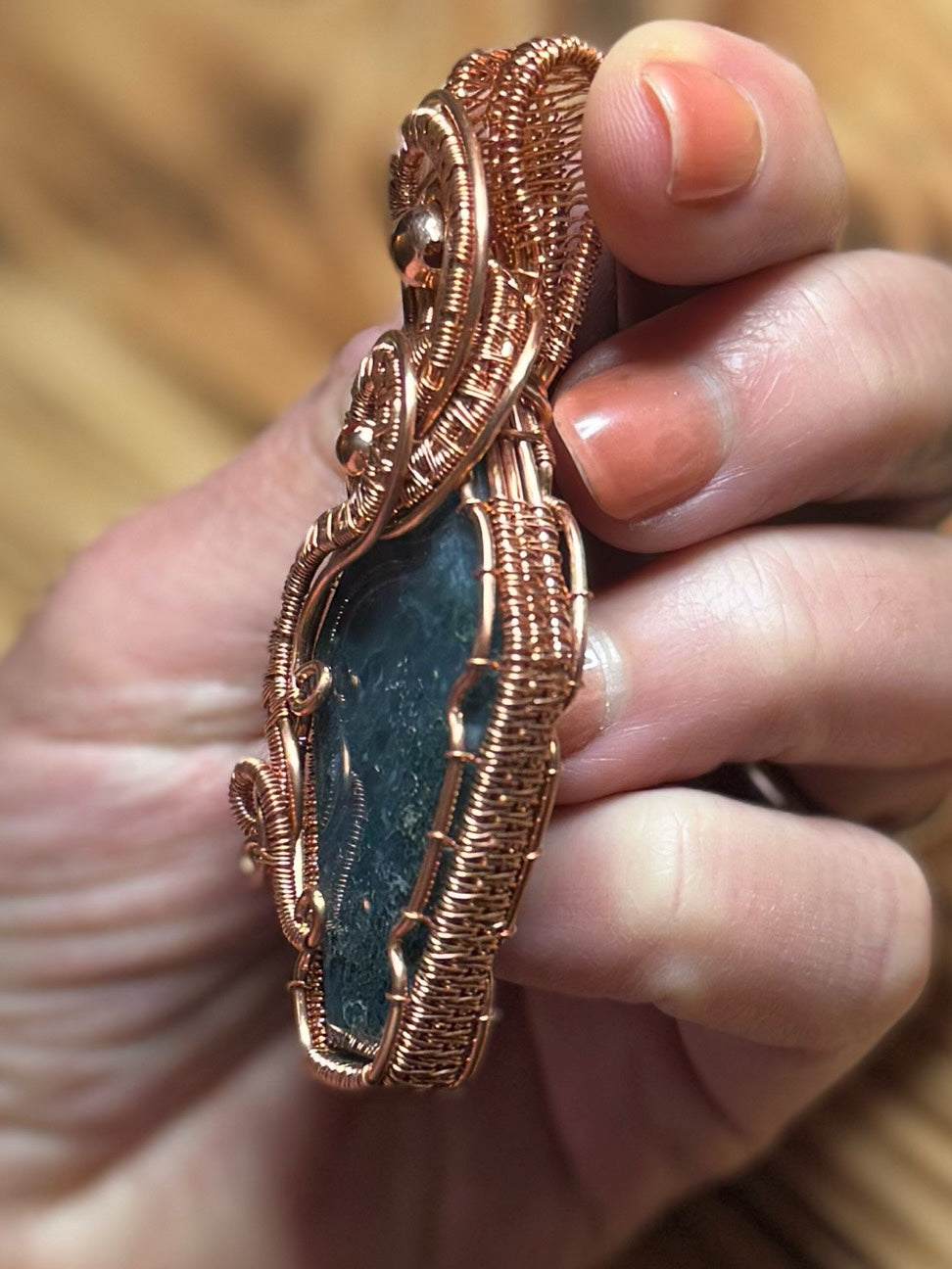 Moss Agate in Copper