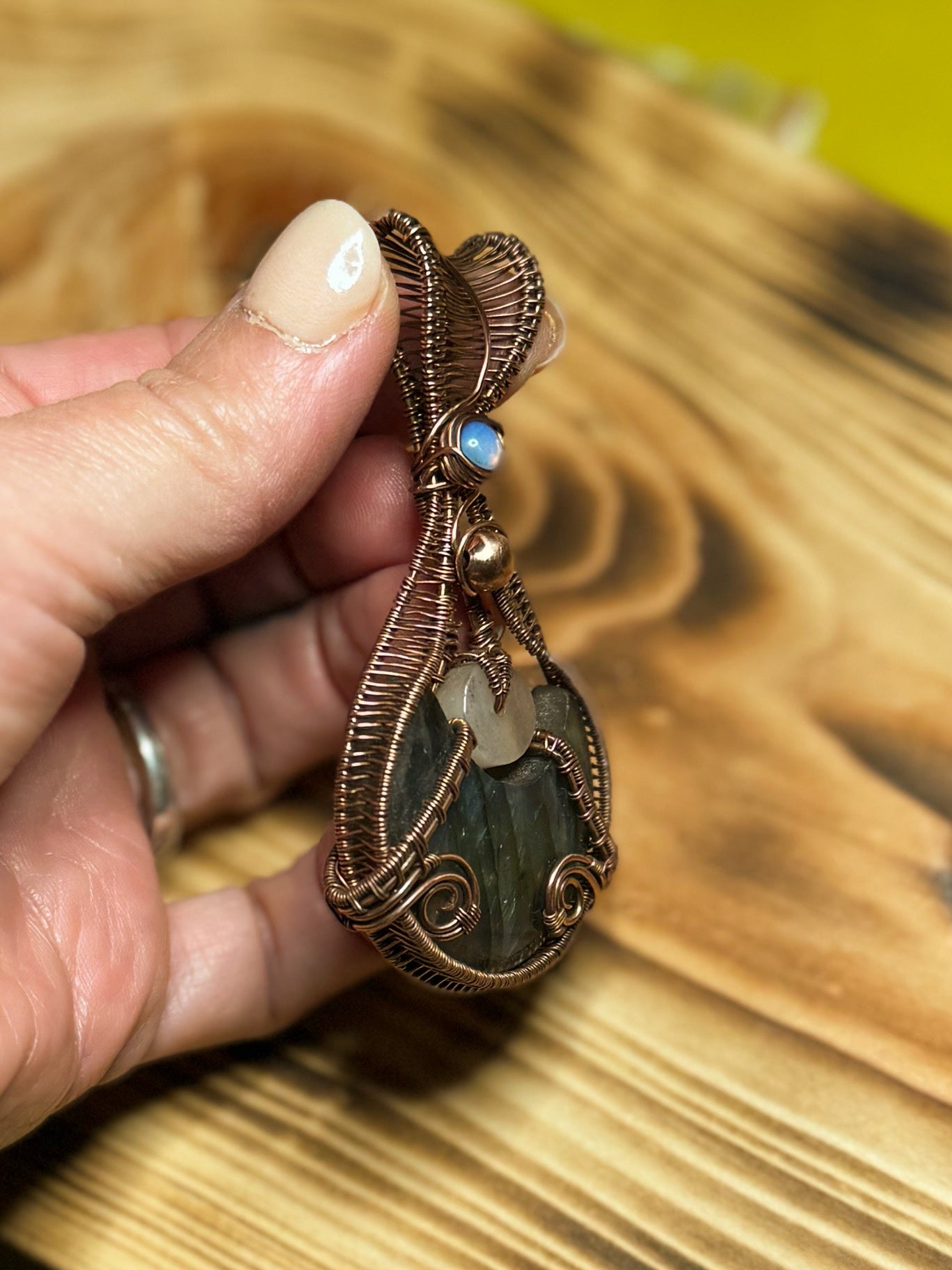 Labradorite, Moonstone & Opalite in Copper