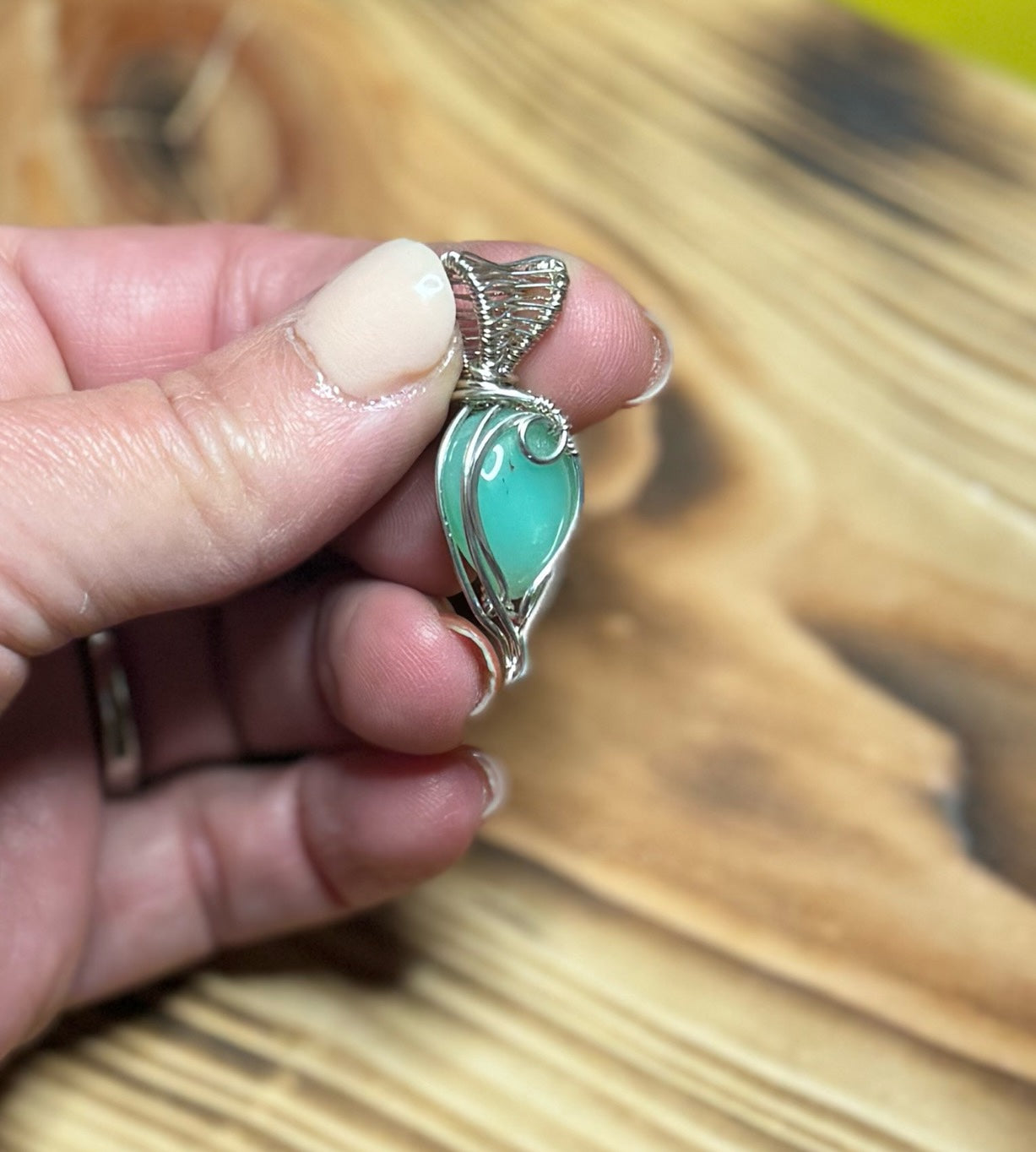 Chrysoprase in Sterling Silver Mini Pendant
