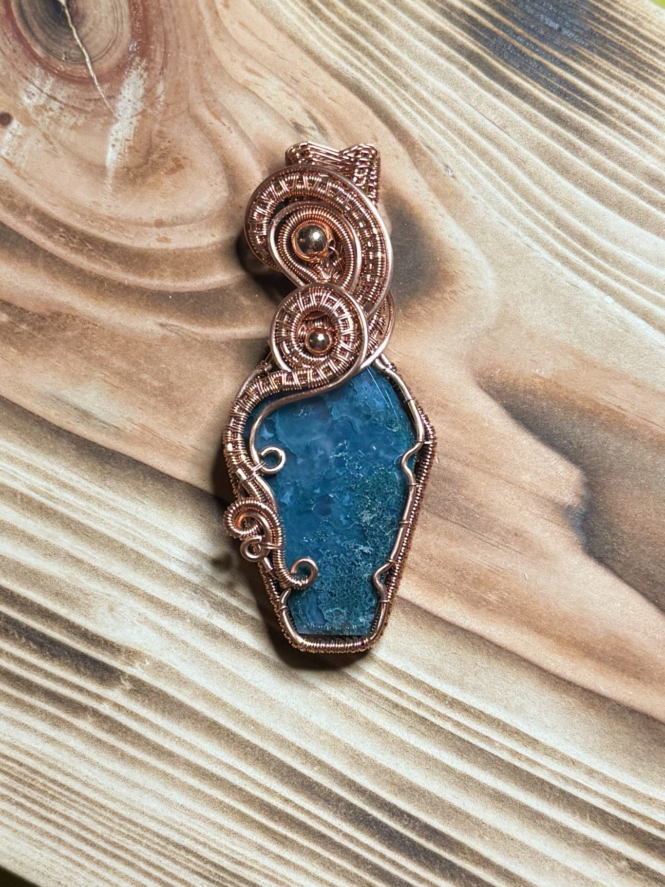 Moss Agate in Copper