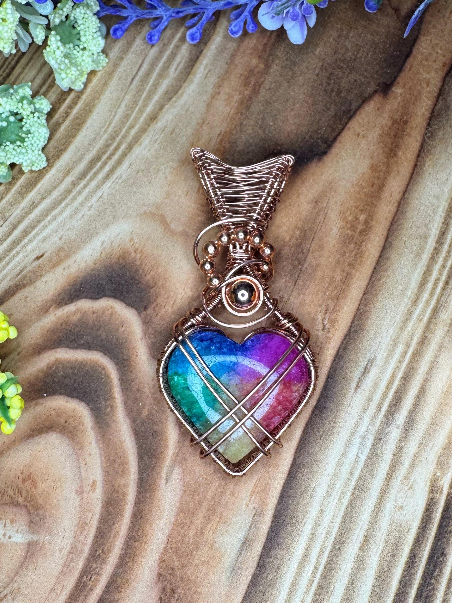 Dyed Solar Quartz in Copper