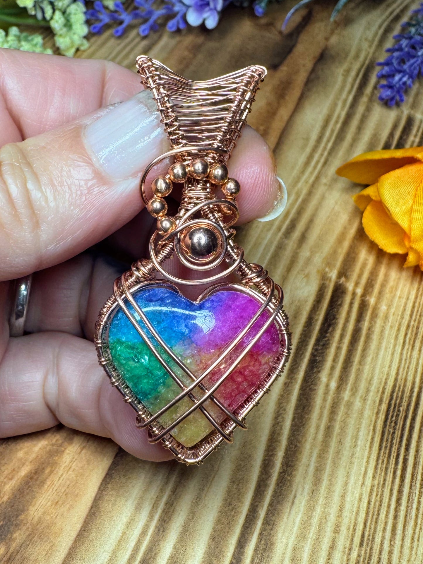 Dyed Solar Quartz in Copper