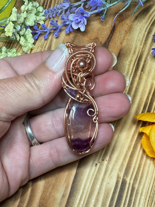 Fluorite & Amethyst in Copper