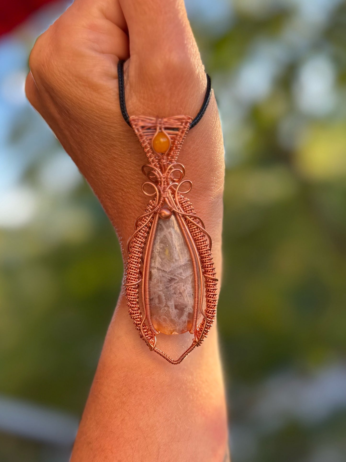 Chalcedony & Gold Agate in Copper