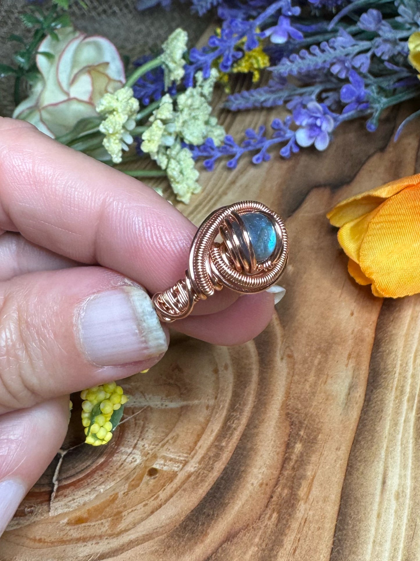 Labradorite in Copper    Size 7