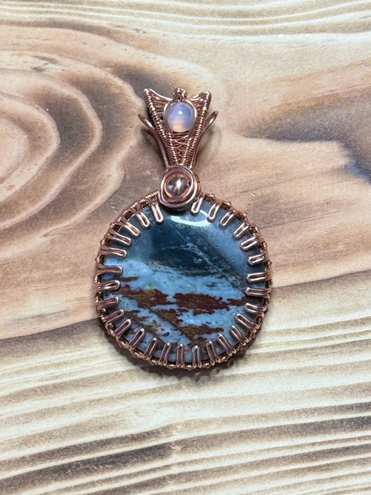 Coconut Jasper & Smoky Quartz in Copper